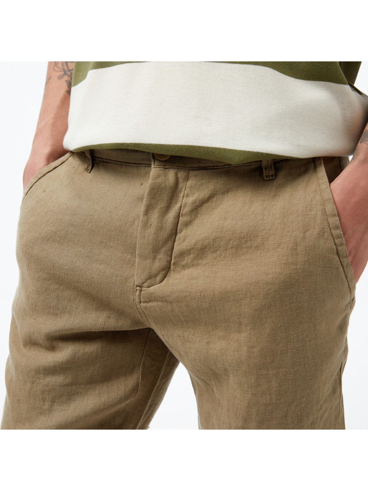 Nautica Erkek Yeşil Slim Fit Keten Şort B35214T.3MR - Görsel 6