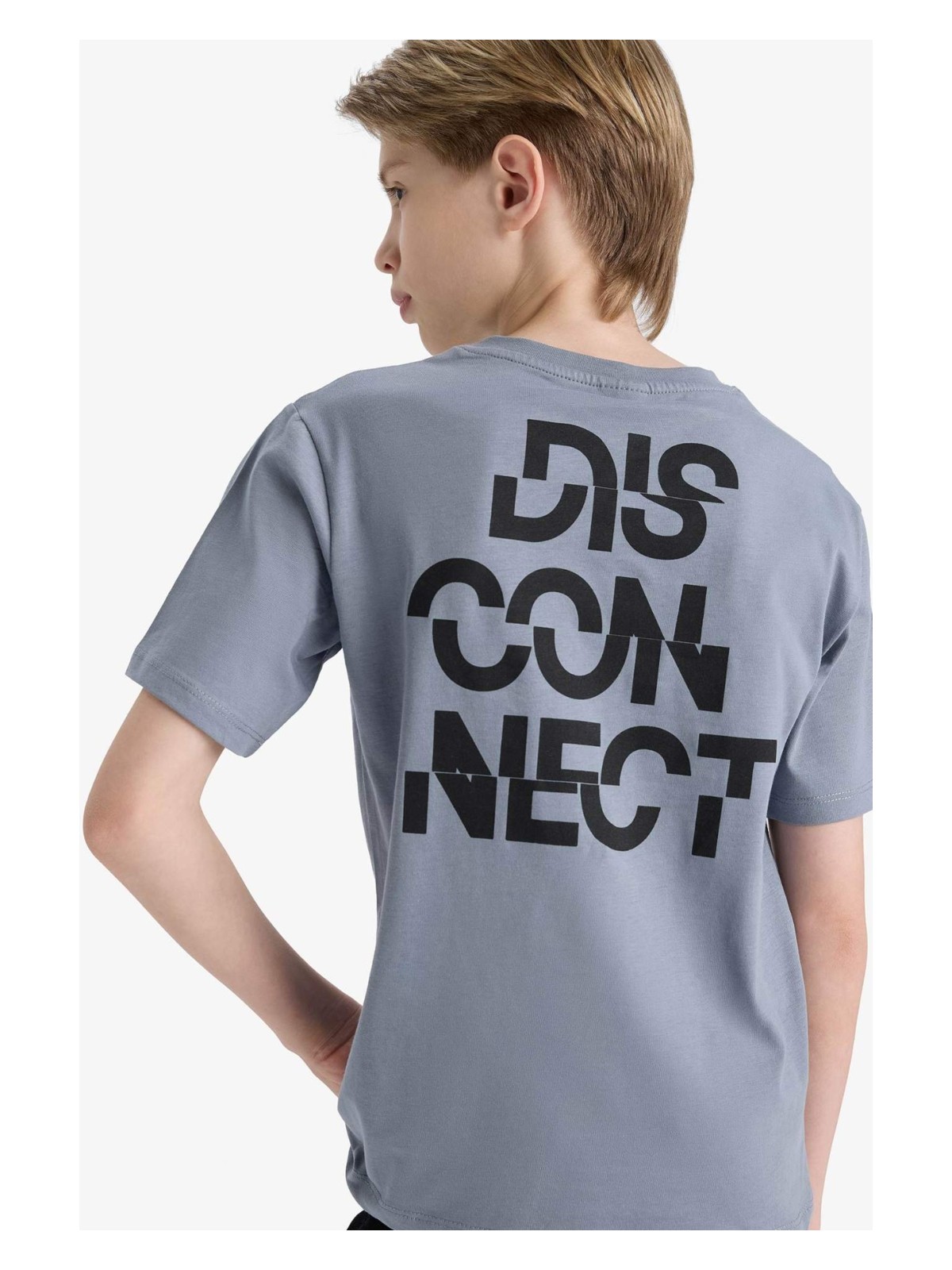 DeFacto Bisiklet Yaka Sırt Baskılı Kısa Kollu Tişört Erkek Çocuk F3769A825AU