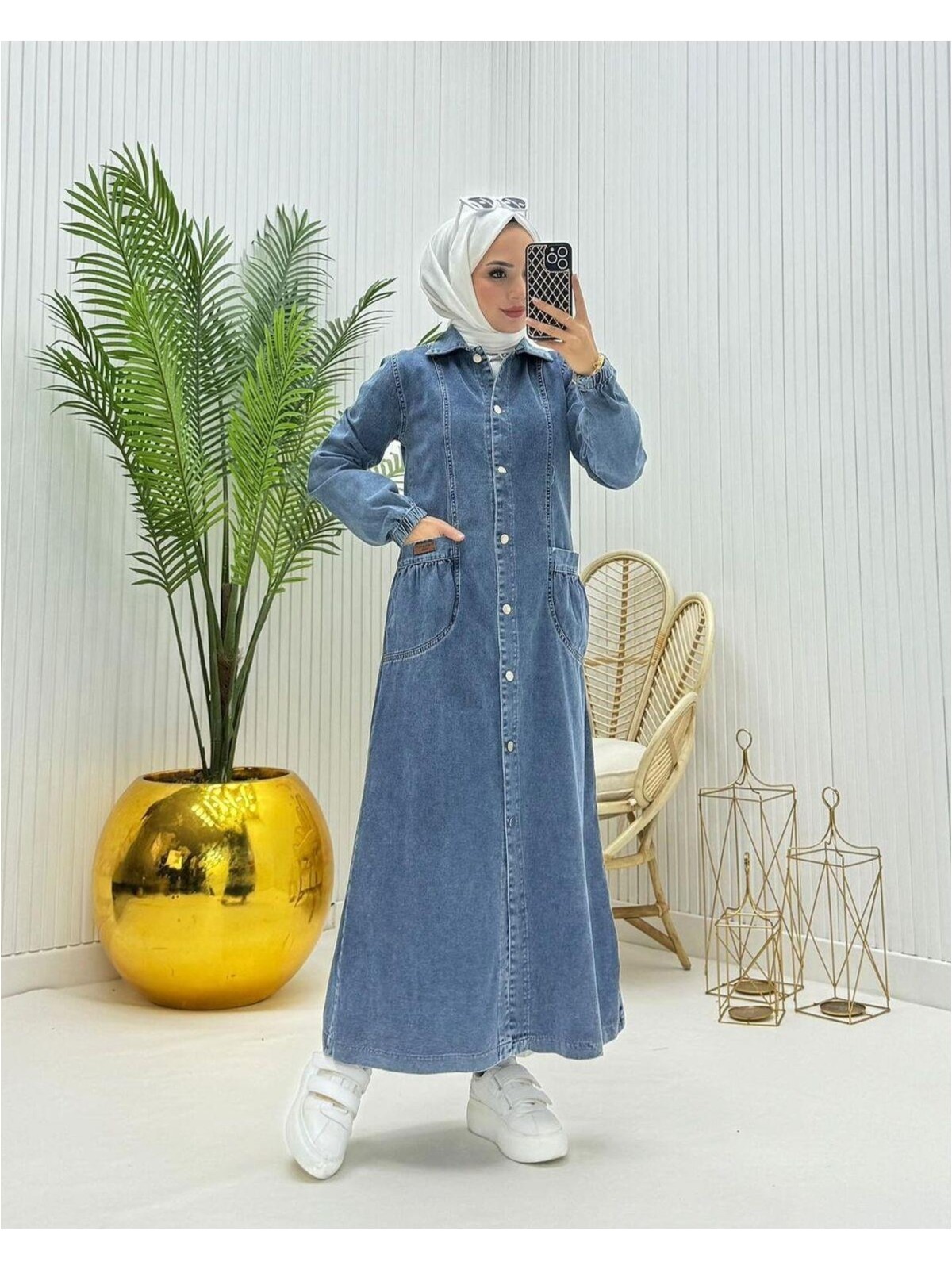 Harman Butik Kadın Kahverengi Ekose Desenli Etek - Görsel 7