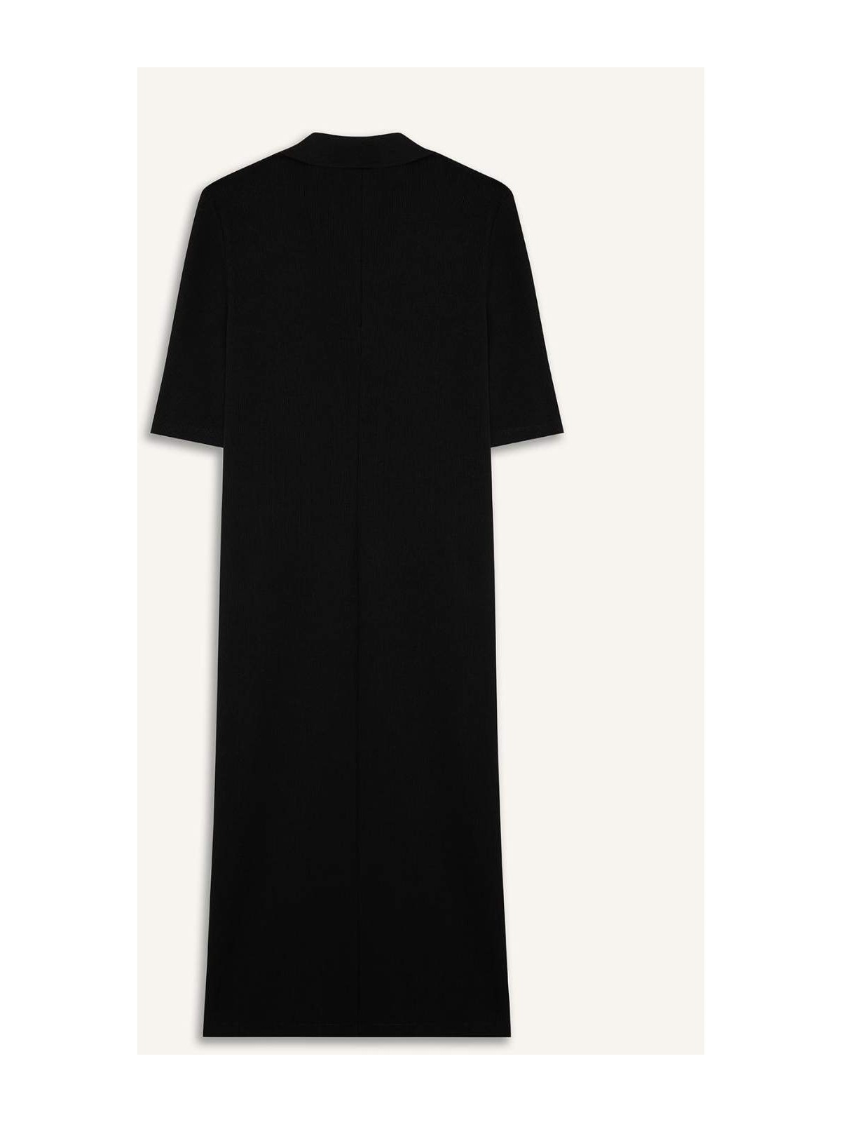 DeFacto Bodycon Vücudu Saran Polo Yaka Fitilli Kaşkorse Kısa Kollu Midi Elbise E6806AX25SP - Görsel 9