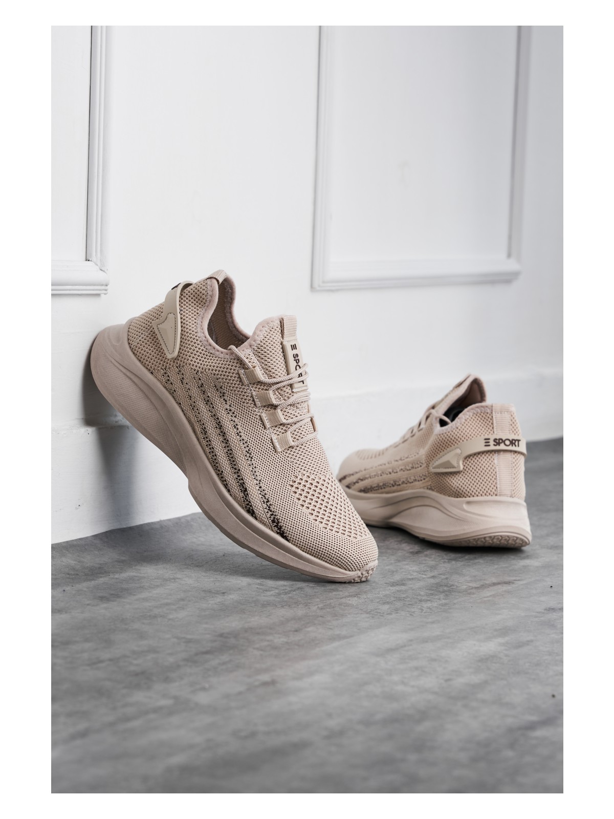 E Sport Beyaz Unisex Hafif Triko Sneaker Ortopedi Ayakkabı-015 - Görsel 5