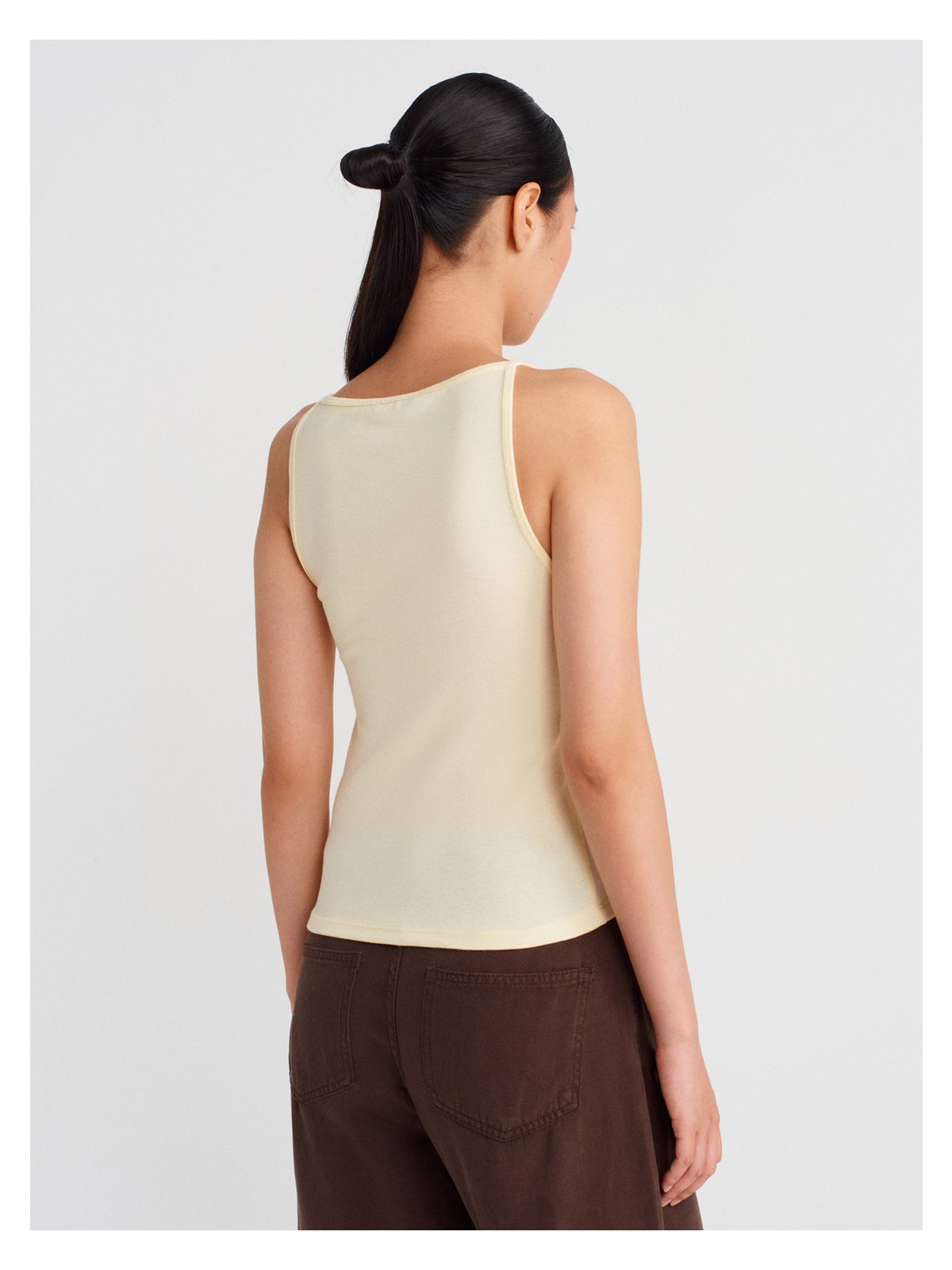 Dilvin 21048 Halter Yaka Top-Açık Sarı - Görsel 2