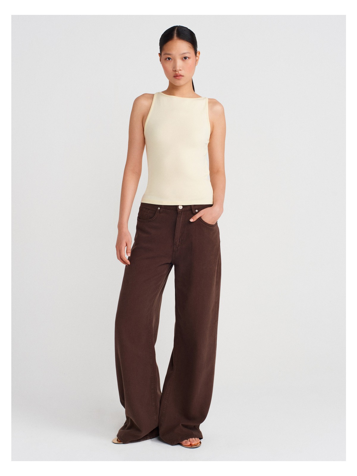Dilvin 21048 Halter Yaka Top-Açık Sarı - Görsel 3