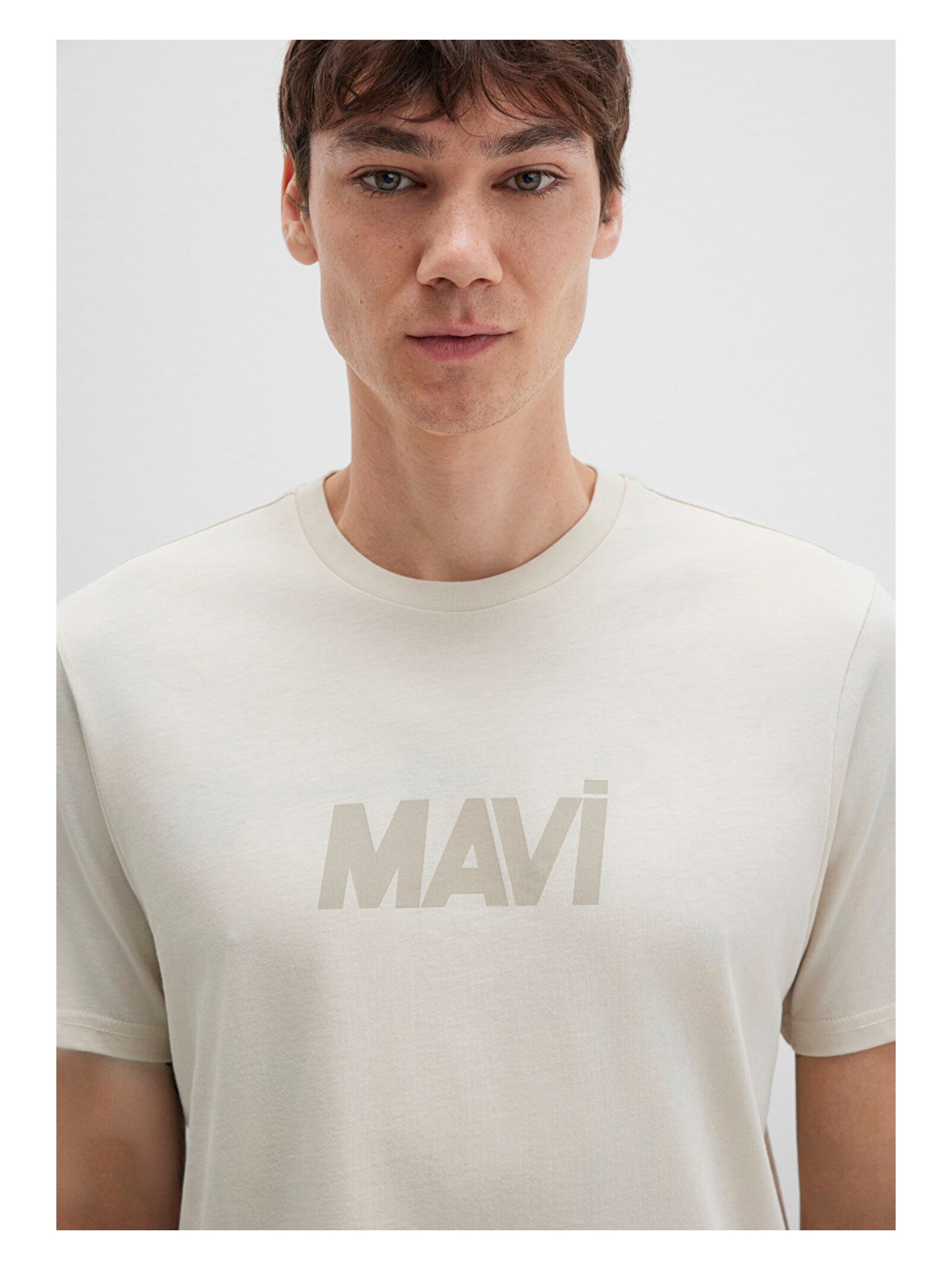 Mavi Mavi Logo Baskılı Bej Tişört 0612896-70134 - Görsel 6