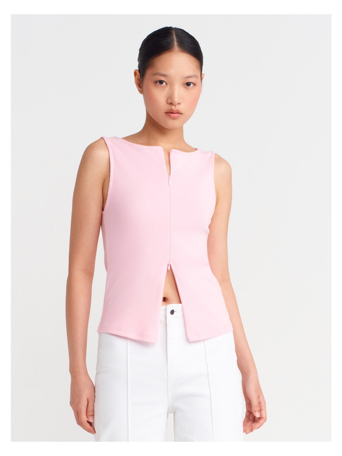 Dilvin 31764 Fermuar Detaylı Top-Toz Pembe
