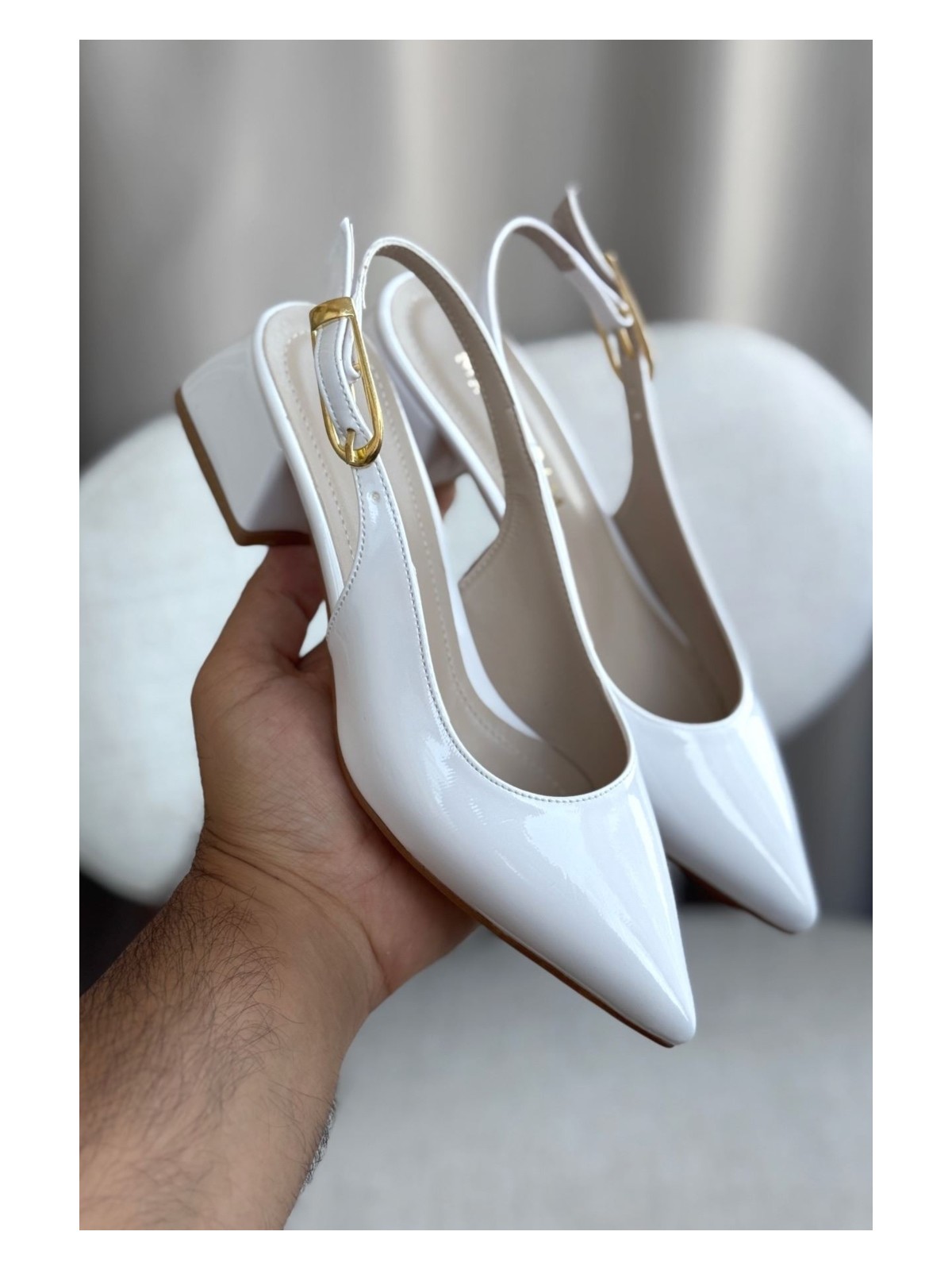 Moda Adam Kadın Mely Tokalı Kısa Topuklu Ayakkabı - Siyah-Deri - Görsel 7