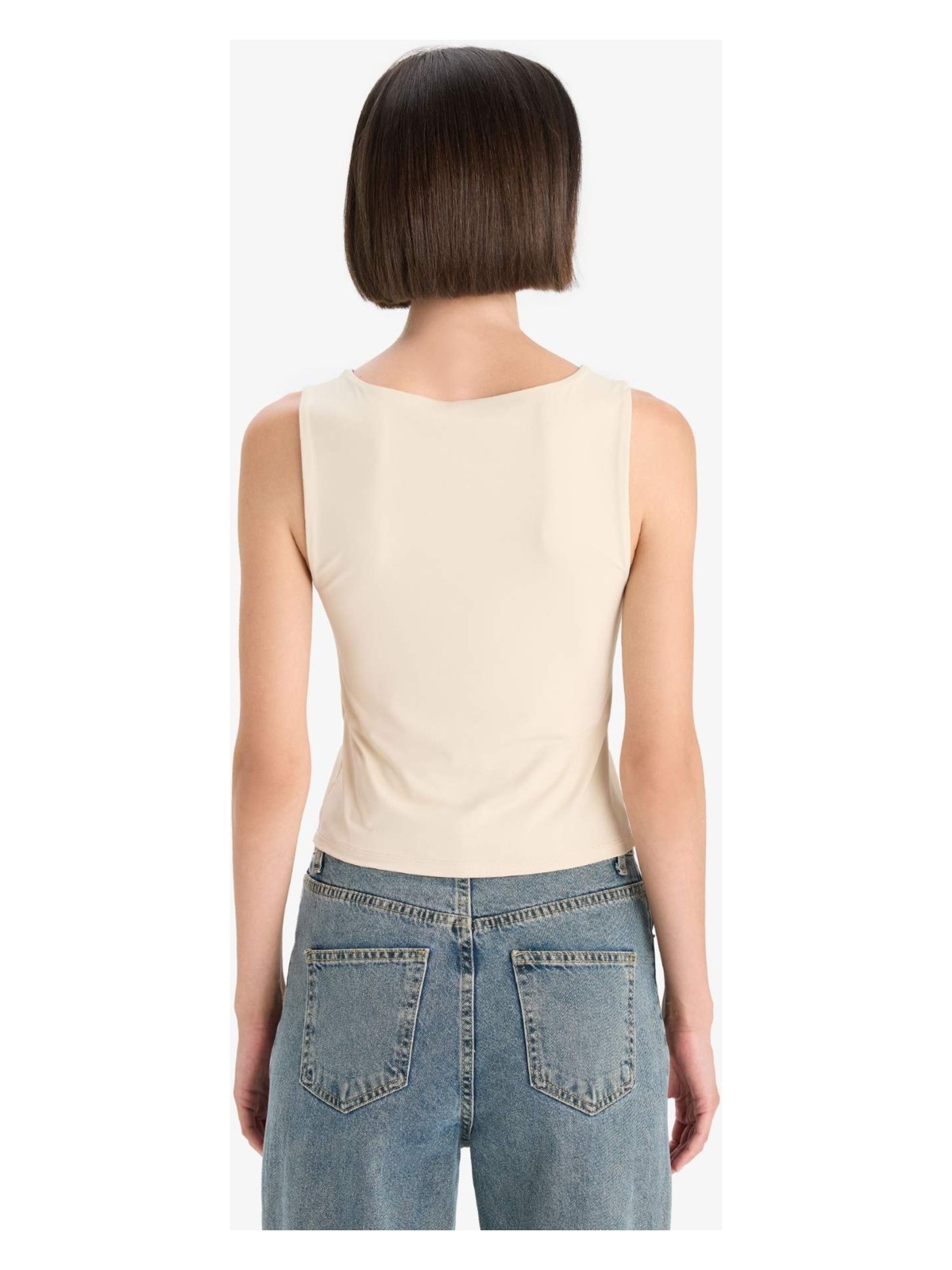 DeFacto Slim Fit Basic Düz Kare Yaka Atlet C2622AX25AU - Görsel 6