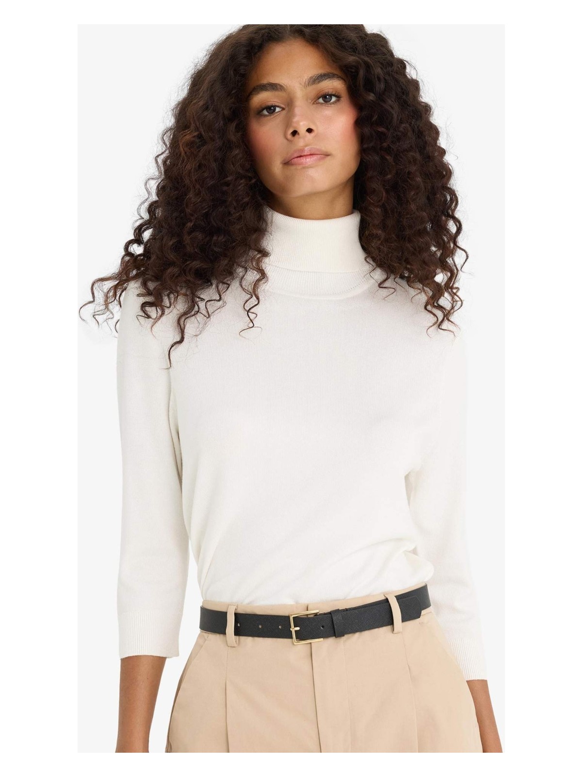 DeFacto Regular Fit Balıkçı Yaka Yarım Kol Basic Düz Triko Kazak U8280AZ25AU - Görsel 3