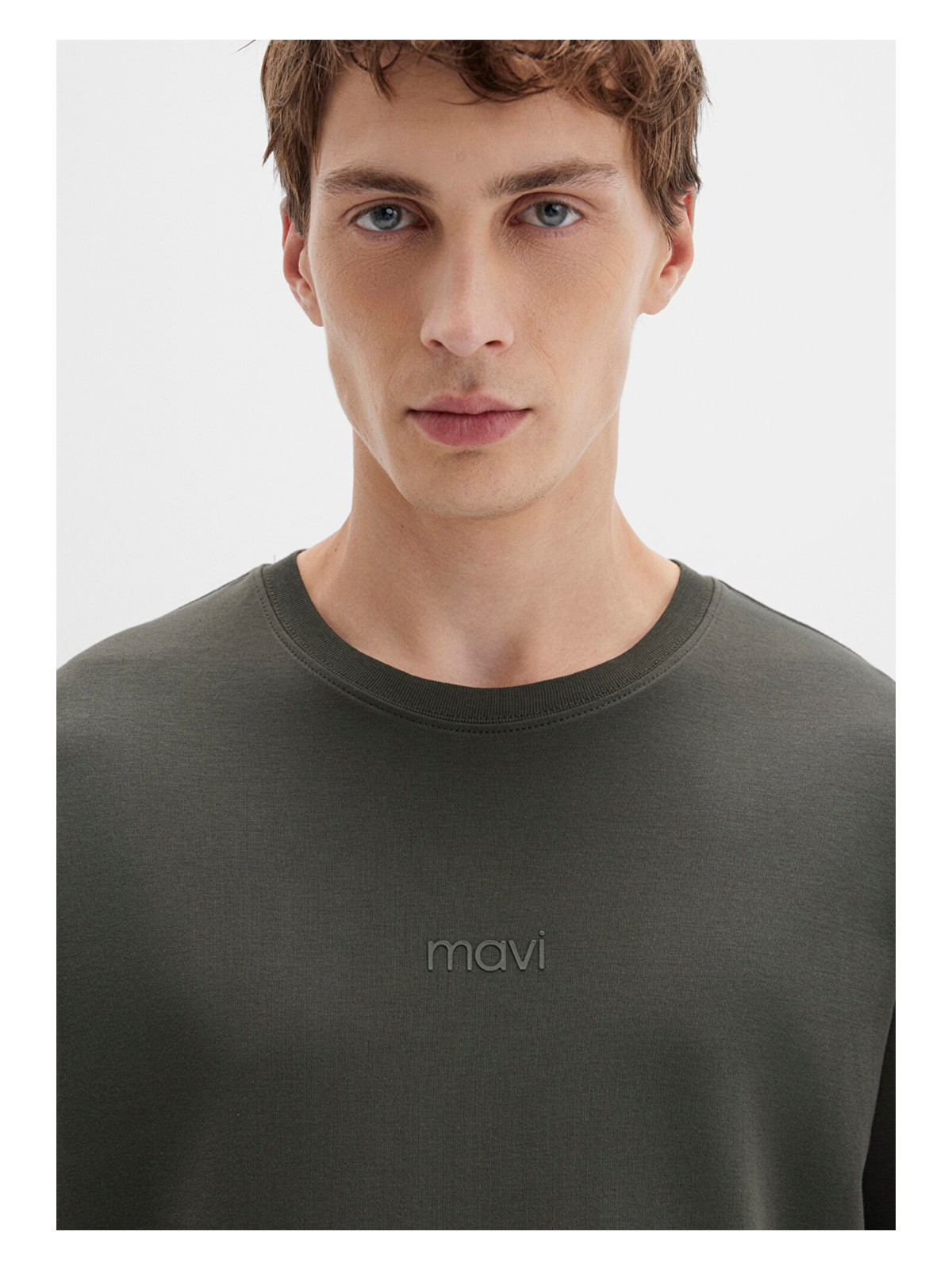 Mavi Mavi Logo Haki Basic İnterlok Tişört 0613102-71553 - Görsel 6
