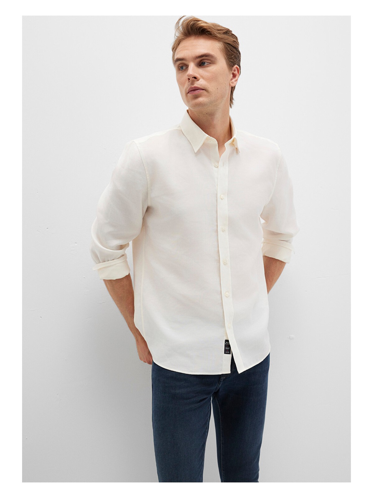 Mavi Ekru (TENCEL™) Liyosel Karışımlı Gömlek 0211659-70057