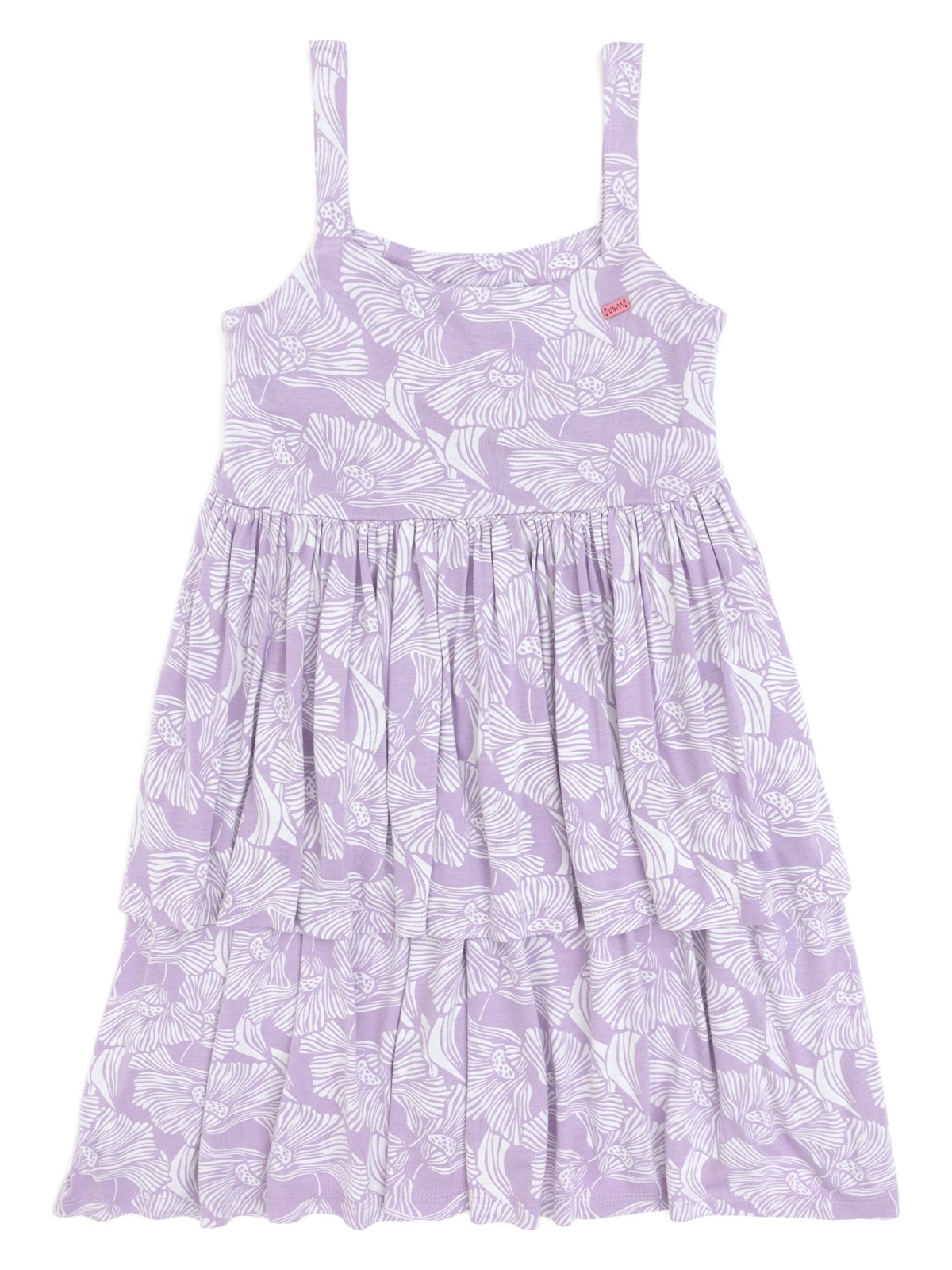 U.S. Polo Assn. Kız Çocuk Lila Fırfırlı Askılı Örme Elbise 50306276-VR034