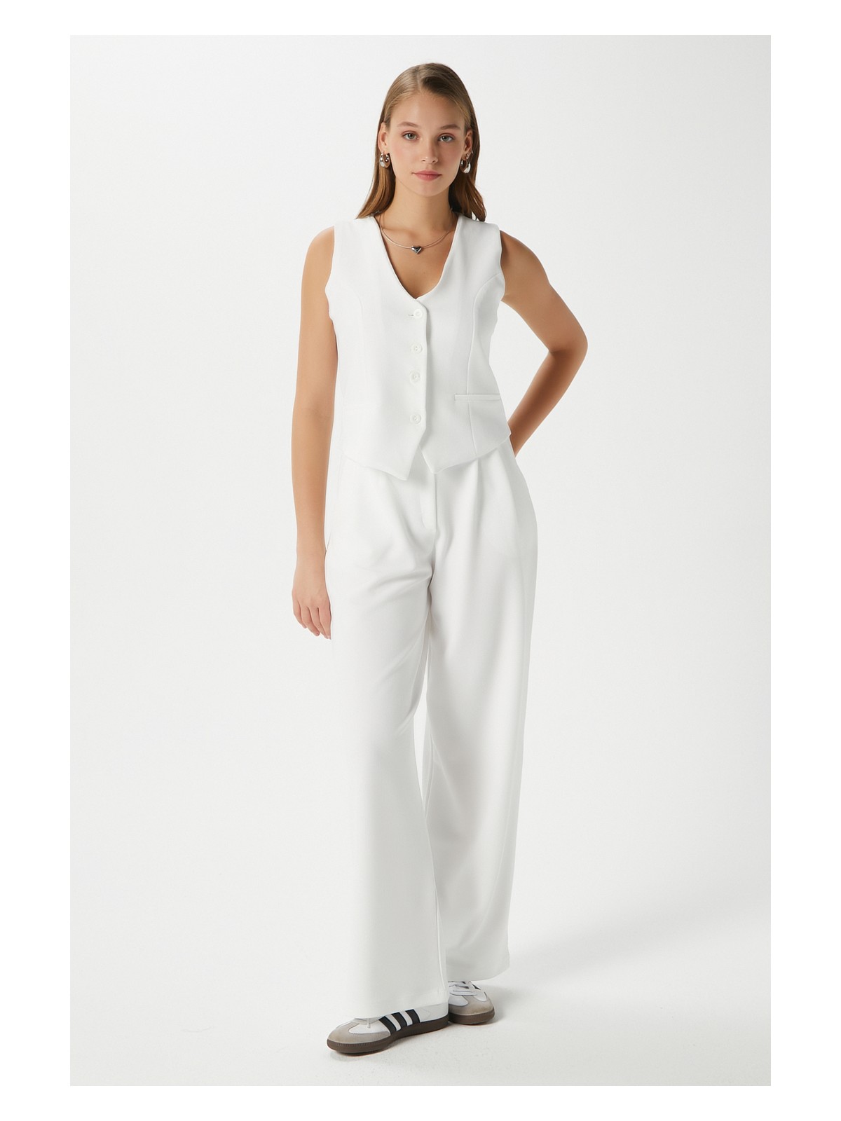 Ritnice Kadın Petra Sarı Yelek Likralı Pantolon Alt Üst Takım - Görsel 3