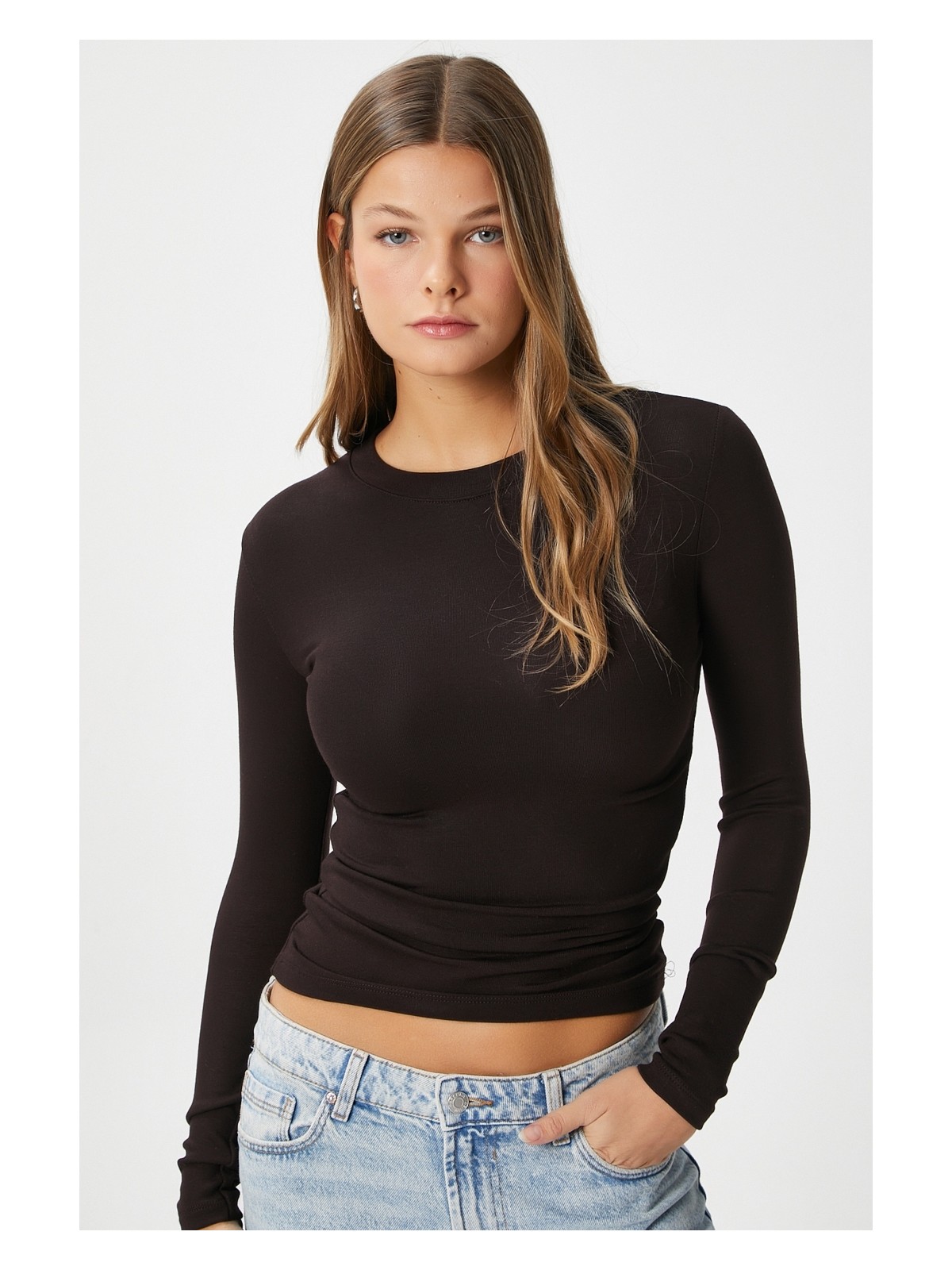 Ritnice Kadın Lux Touch Yumuşak Doku Bej Bluz - Görsel 9