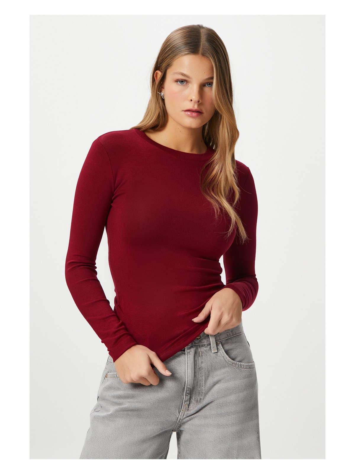 Ritnice Kadın Lux Touch Yumuşak Doku Bej Bluz - Görsel 5