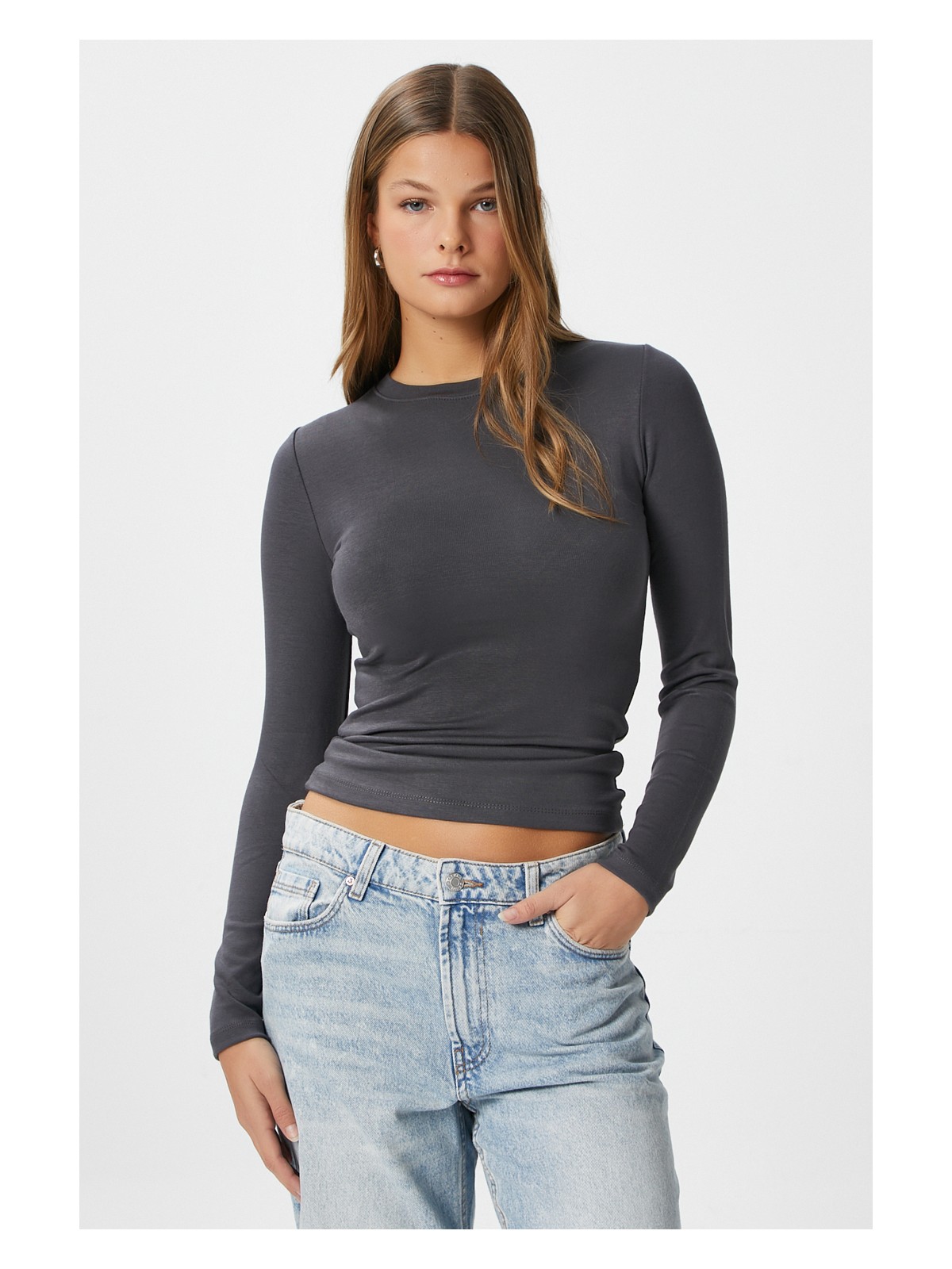 Ritnice Kadın Lux Touch Yumuşak Doku Bej Bluz - Görsel 4