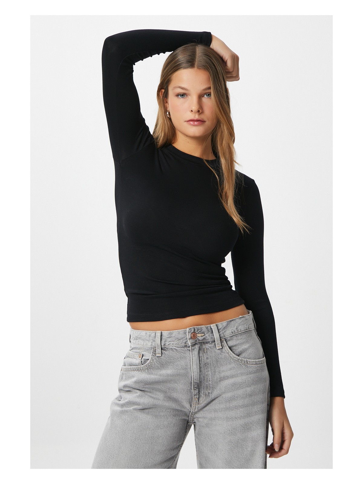 Ritnice Kadın Lux Touch Yumuşak Doku Bej Bluz - Görsel 6