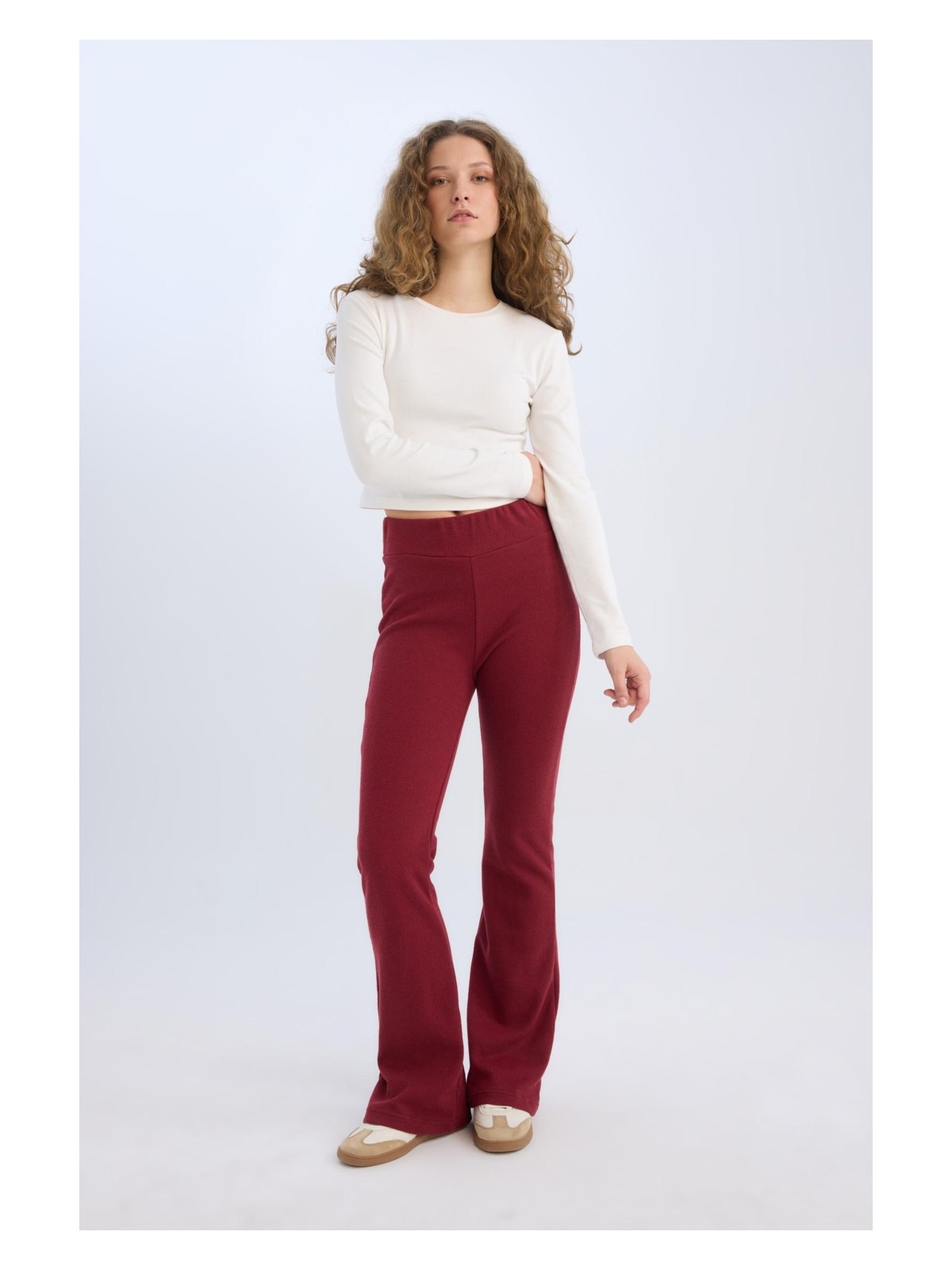 DeFacto Wide Leg Geniş Paça Beli Lastikli Uzun Boy Pantolon E4387AX24WN