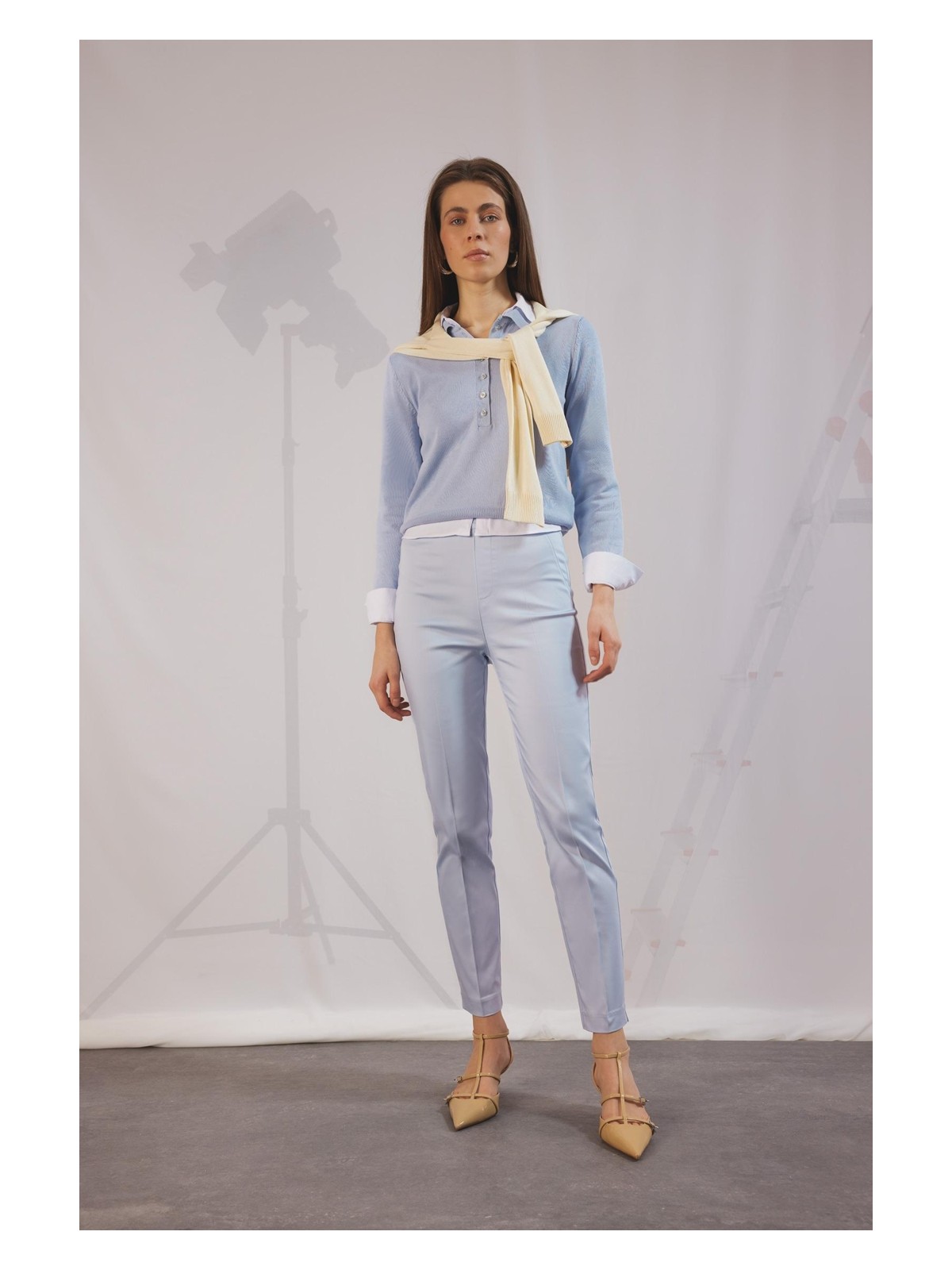 DeFacto Sigaret Saten Kumaş Pantolon Normal Bel Basic Düz Beli Lastikli Düz Paça J8743AZ25SM - Görsel 7