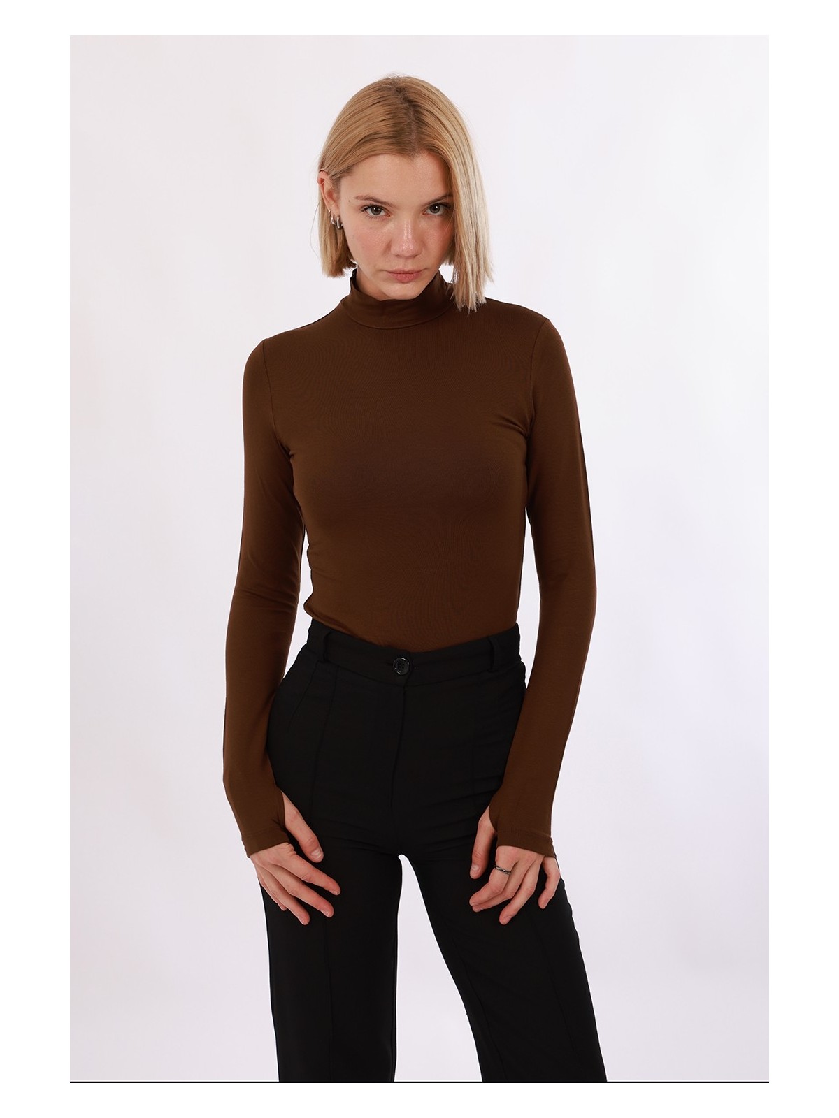 Yade Fashion Kadın Parmak Detaylı Body - Görsel 7