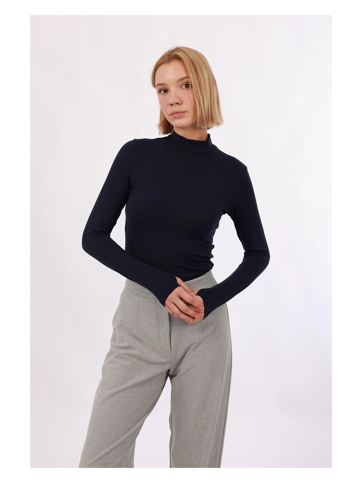 Yade Fashion Kadın Parmak Detaylı Body - Görsel 4