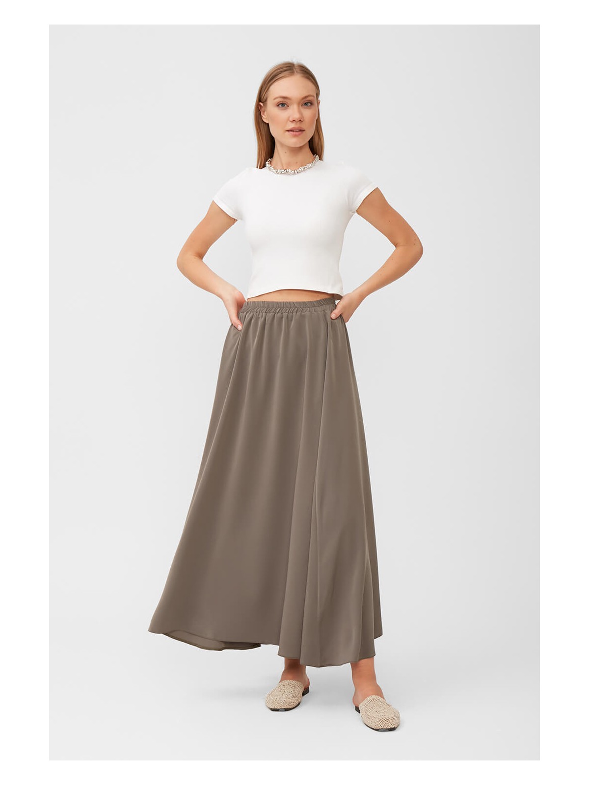 Birgül Bektaş Siyah Kloş Etek - Görsel 8