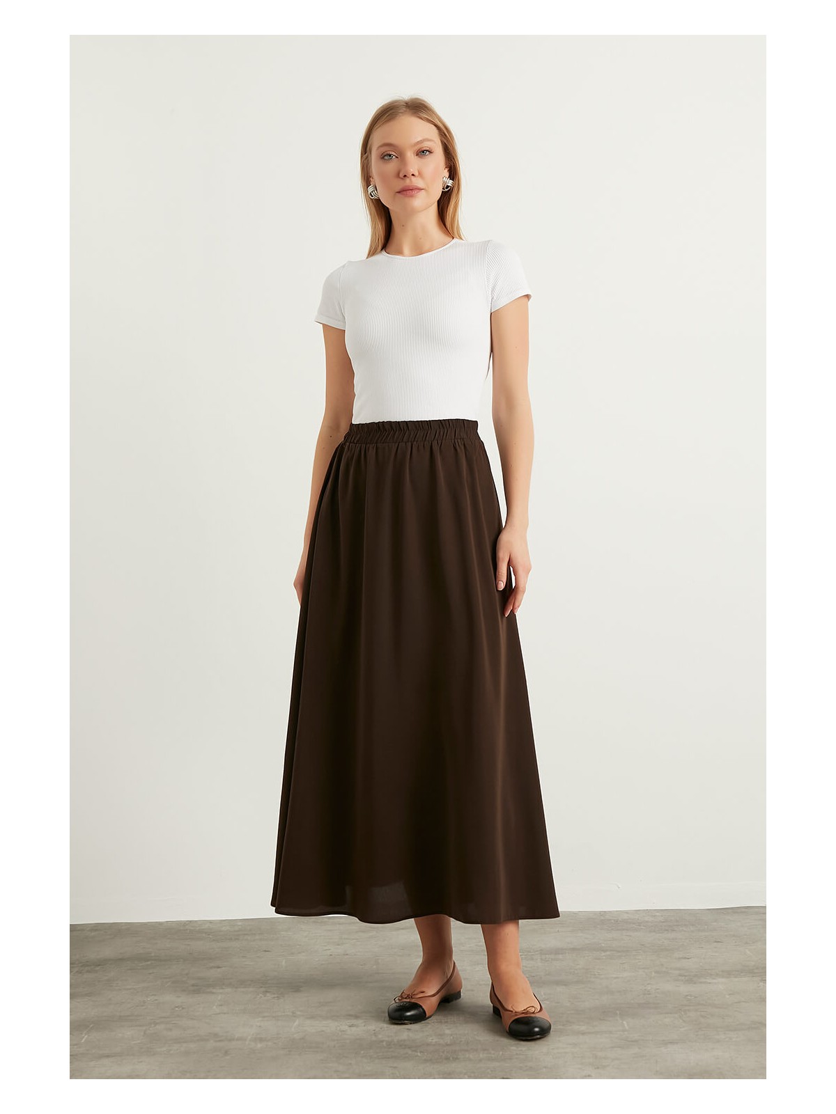 Birgül Bektaş Siyah Kloş Etek - Görsel 9