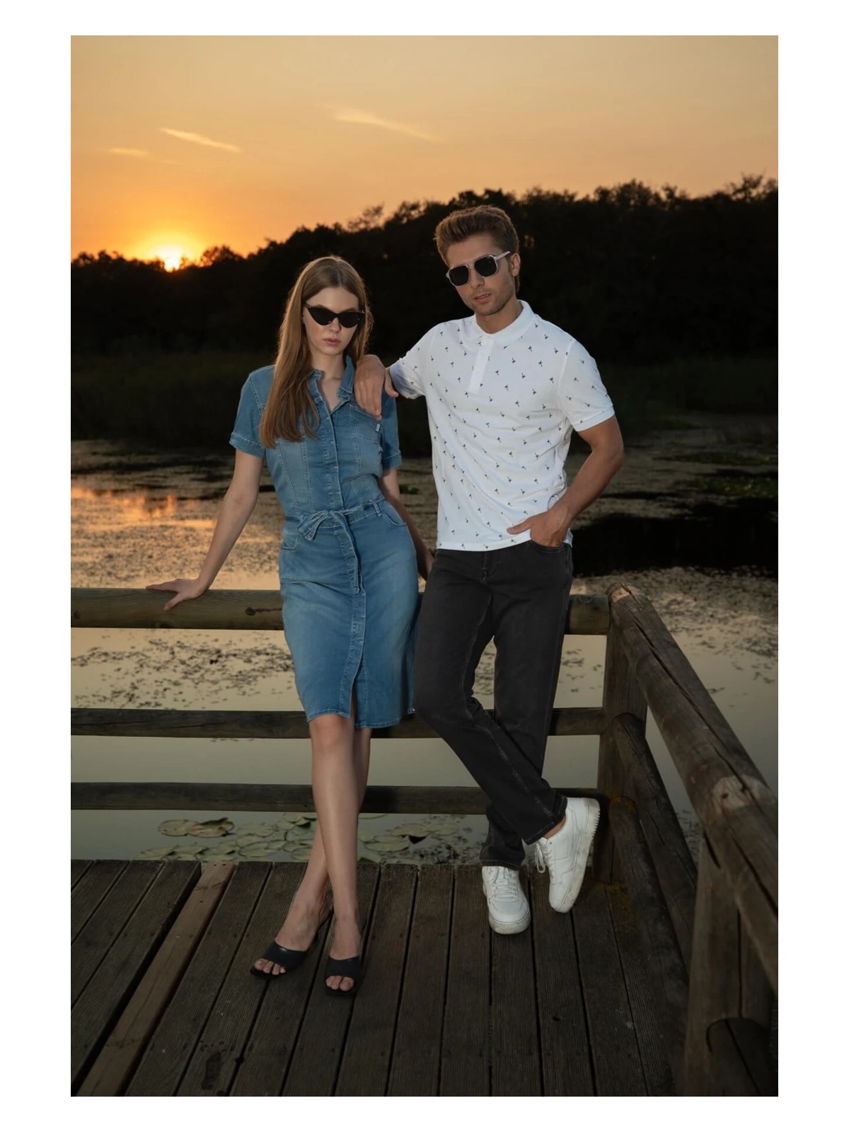 Banny Jeans Markapia Home Kadın Kemer Detaylı Düğmeli Kısa Jean Elbise - Görsel 2