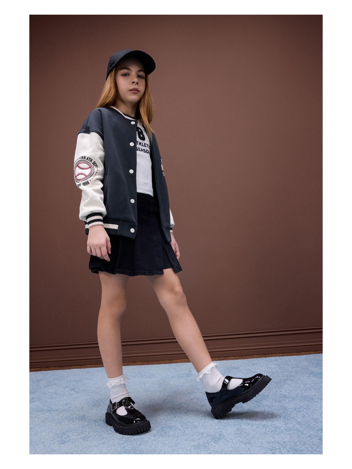 DeFacto Kemerli Jean Şort Etek Kız Çocuk D7680A825SP