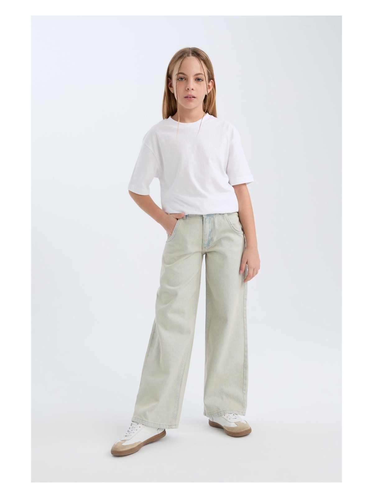 DeFacto Wide Leg Geniş Paça Jean Pantolon Kız Çocuk D9128A825SP