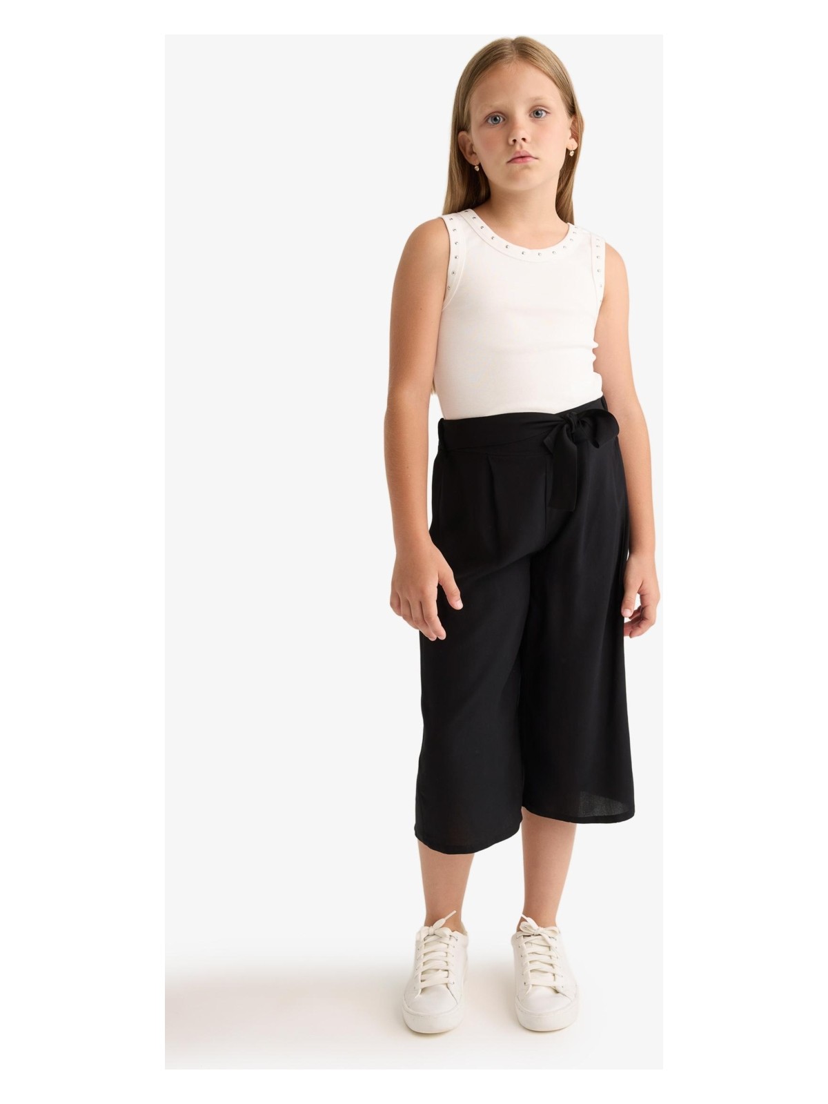 DeFacto Culotte Geniş Paça Viskon Kapri Kız Çocuk T3877A625SM