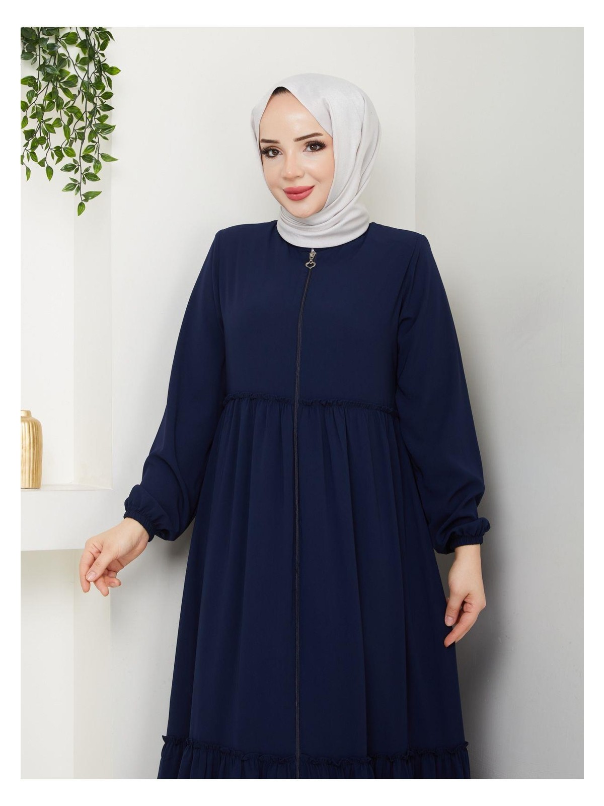 Eslemnur Hac ve Umrelik Büzgü Detaylı Medine Ipeği Ferace