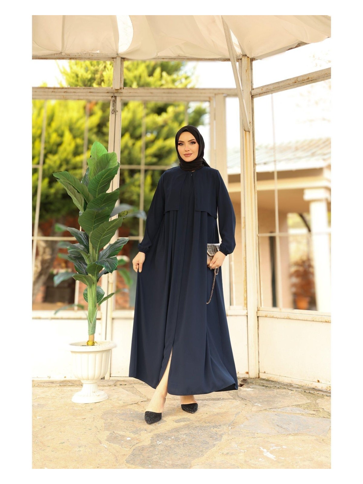 Eslemnur Hac ve Umrelik Cepkenli Medine Ipeği Ferace - Görsel 8