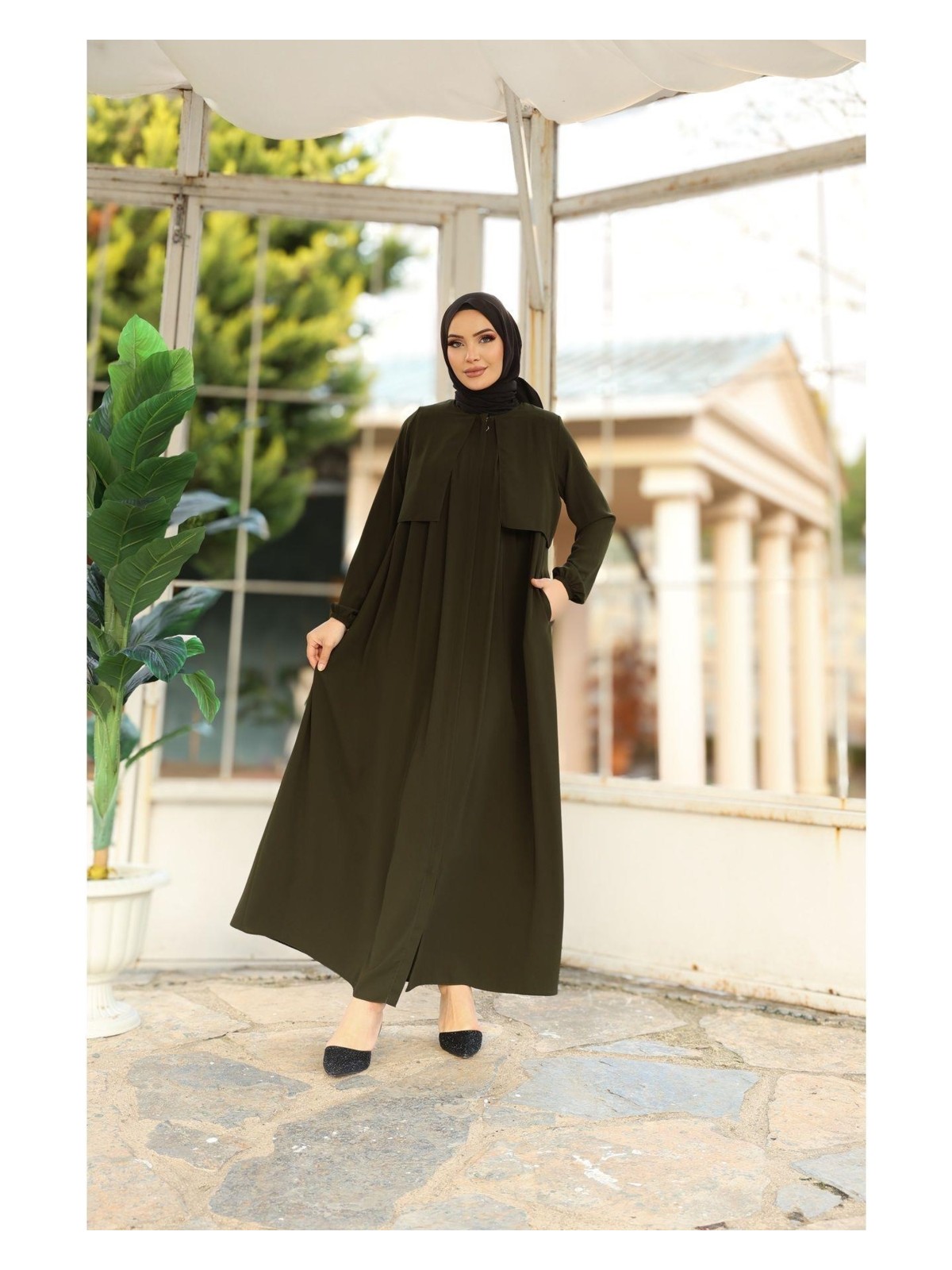 Eslemnur Hac ve Umrelik Cepkenli Medine Ipeği Ferace - Görsel 7