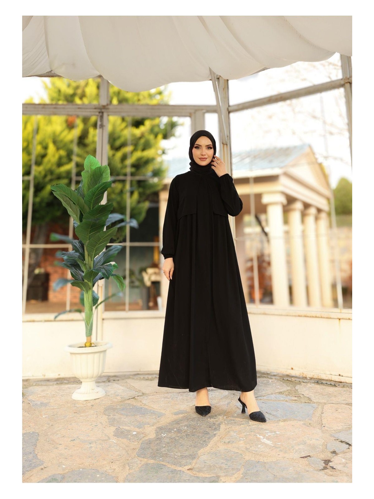 Eslemnur Hac ve Umrelik Cepkenli Medine Ipeği Ferace