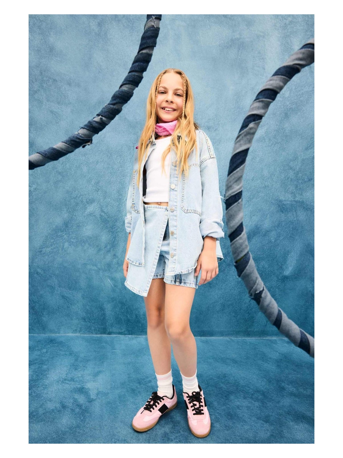 DeFacto Pamuklu Jean Şort Etek Kız Çocuk E5358A825AU