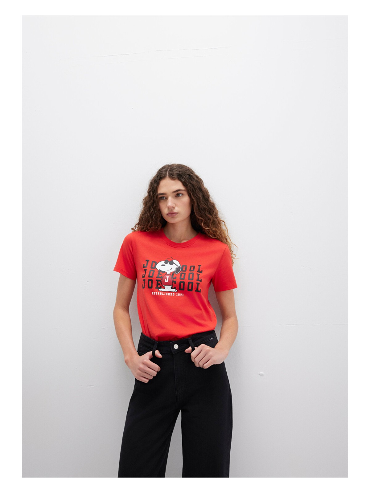 Mavi Snoopy Baskılı Kırmızı Tişört 1613670-83870