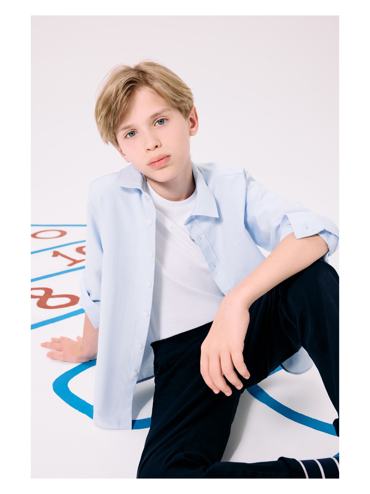 DeFacto Polo Yaka Oxford Uzun Kollu Okul Gömleği Erkek Çocuk F3268A825AU