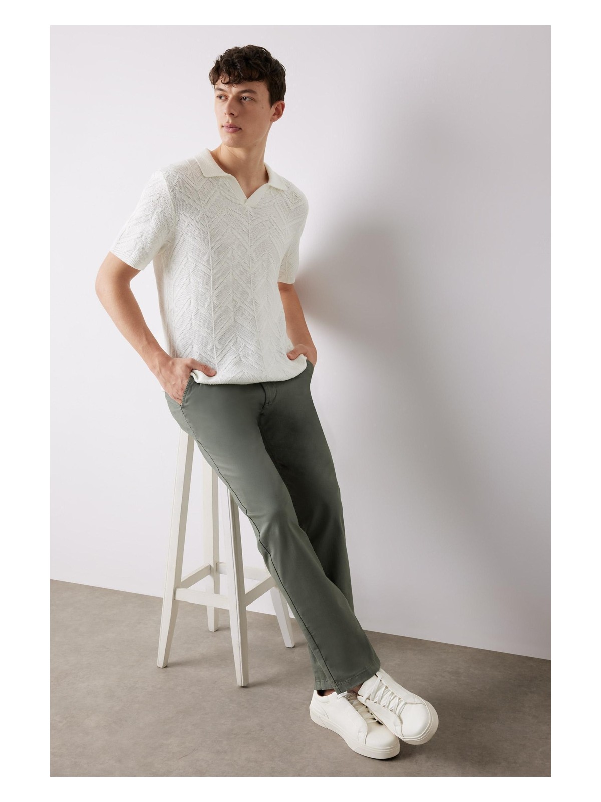 DeFacto Regular Fit Normal Kesim Yazlık Düz Paça Chino Kanvas Pantolon D7349AX25SP - Görsel 7