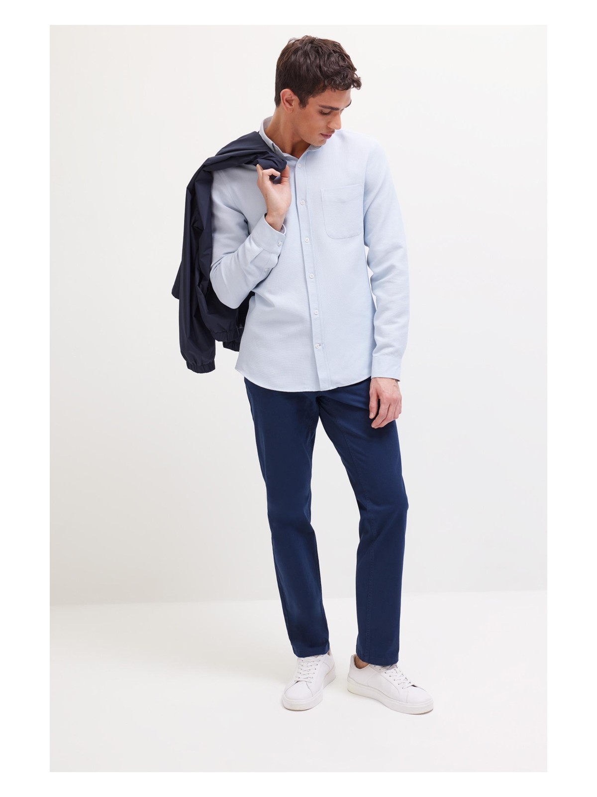 DeFacto Regular Fit Normal Kesim Yazlık Düz Paça Chino Kanvas Pantolon D7349AX25SP - Görsel 6