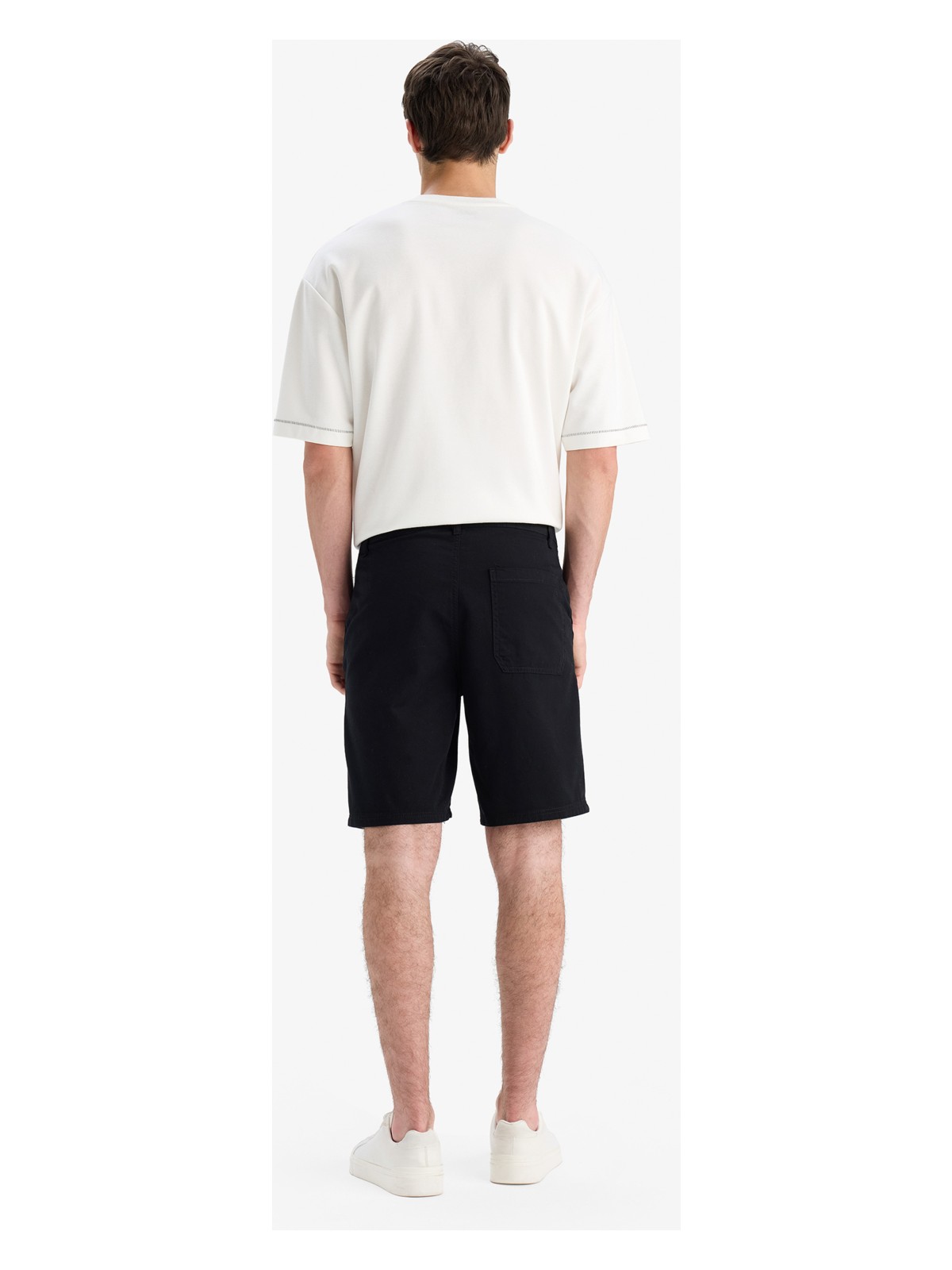 DeFacto %100 Pamuk Regular Fit Bermuda Şort E1231AX25SM - Görsel 5