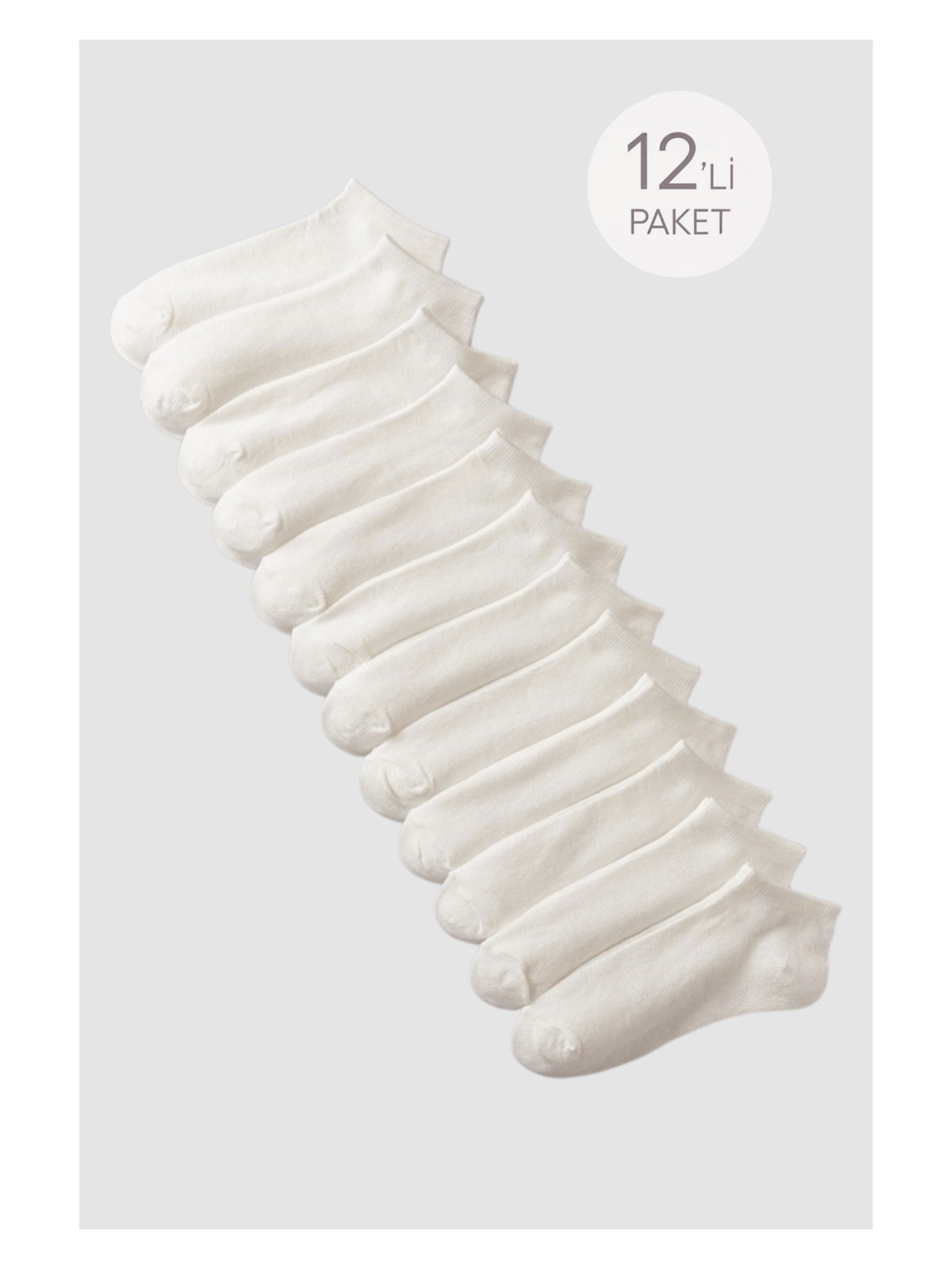 Katia & Bony Unisex 12'li Basic Step Çorap Ekru - Görsel 2