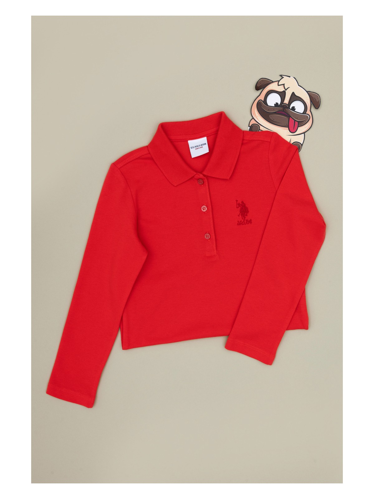 U.S. Polo Assn. Kız Çocuk Fuşya Polo Yaka Basic Sweatshirt 50316836-VR023 - Görsel 5