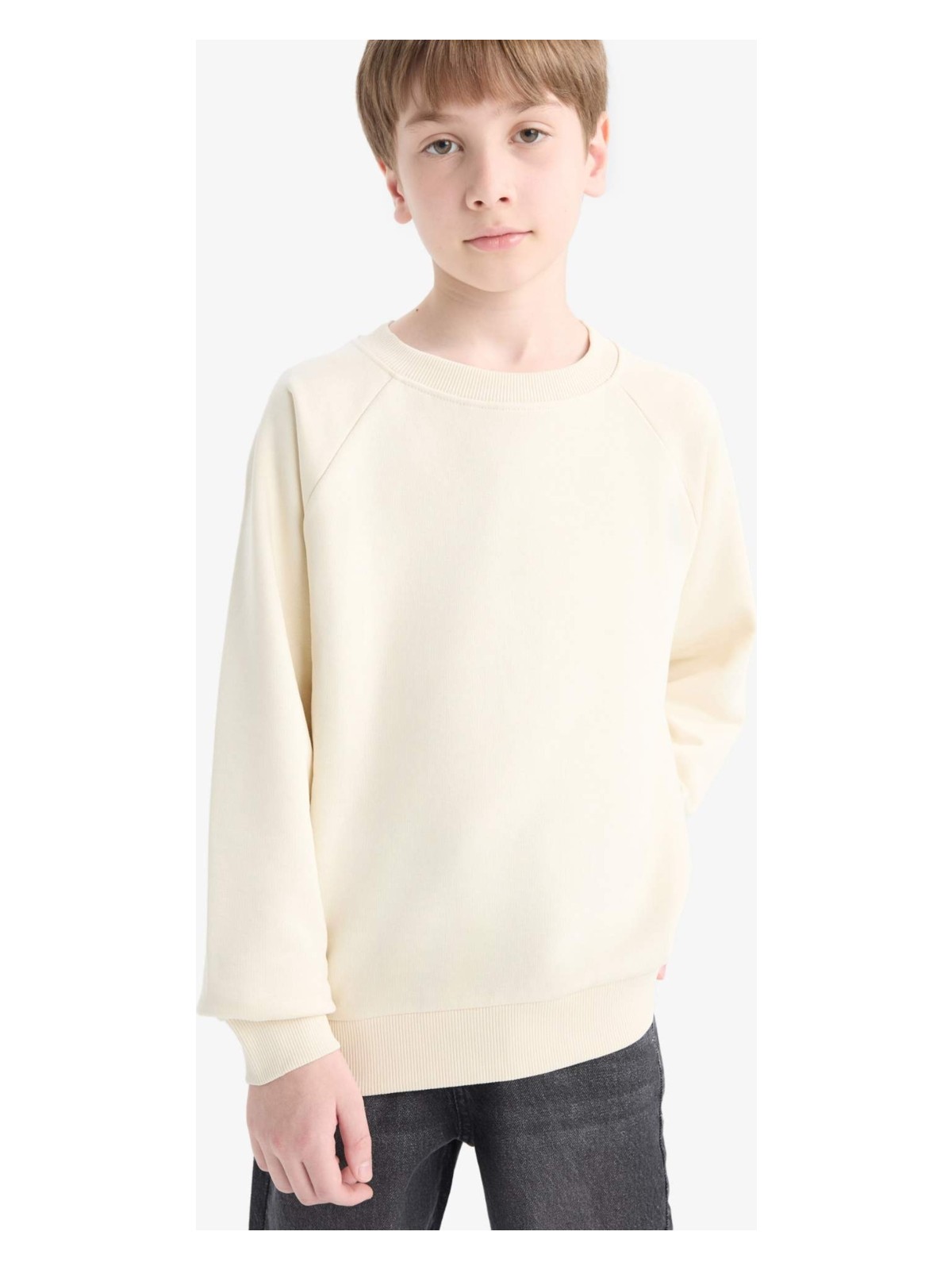 DeFacto Bisiklet Yaka Basic Düz Okul Sweatshirt Erkek Çocuk E8415A825AU