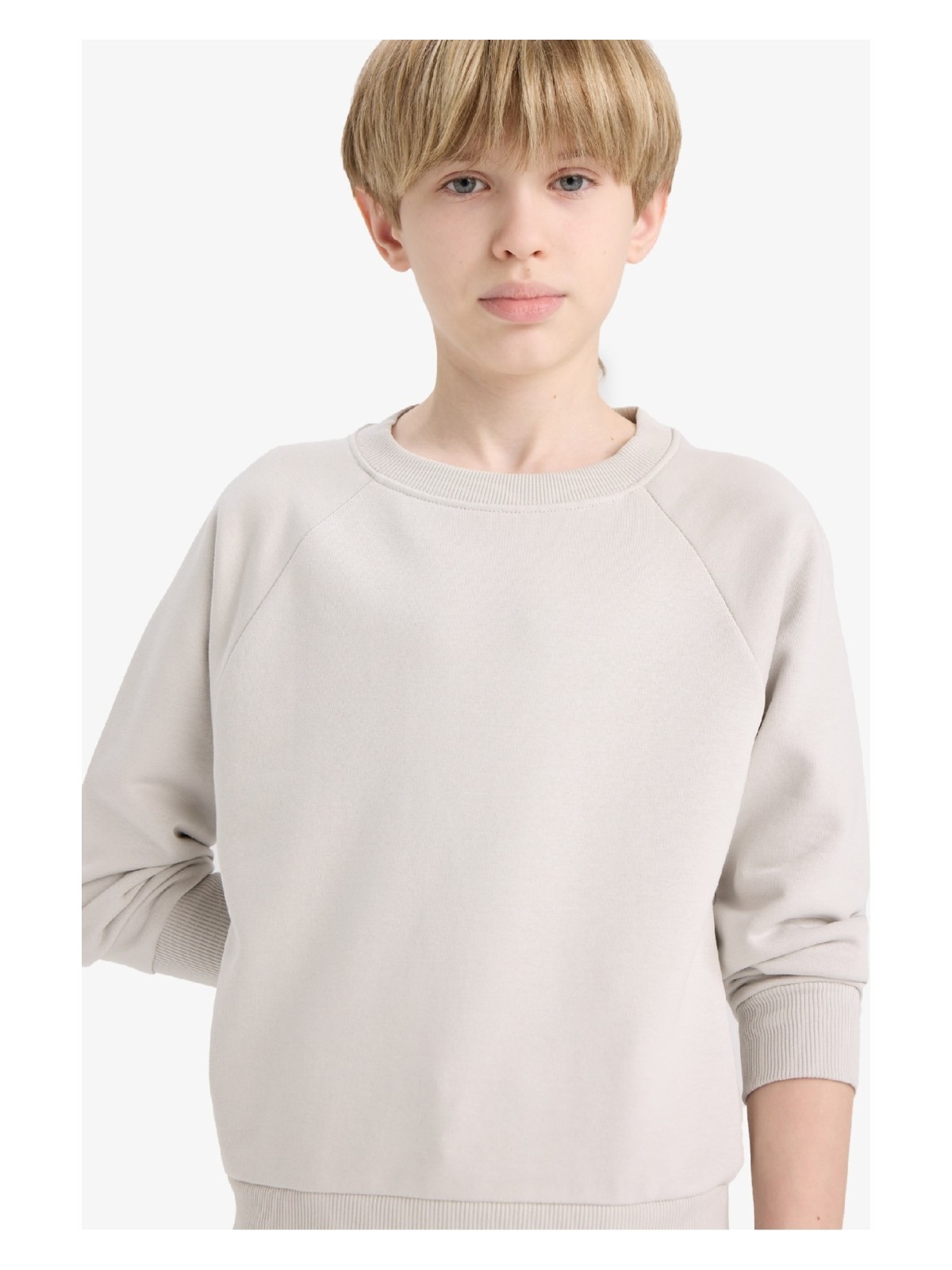 DeFacto Bisiklet Yaka Basic Düz Okul Sweatshirt Erkek Çocuk E8415A825AU - Görsel 3