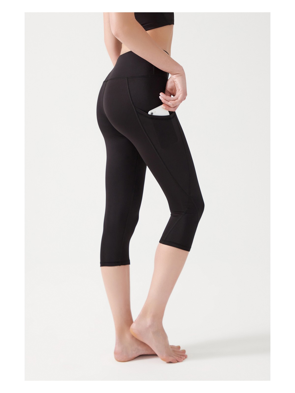 Los Ojos Kadın Lavanta Yüksek Bel Toparlayıcı Çift Cepli Diz Altı Kapri Tayt Capri - Görsel 7