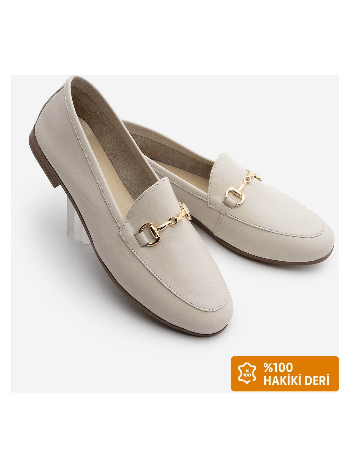 Marjin Kadın Hakiki Deri Zincirli Loafer Günlük Ayakkabı Tanle Taba Süet - Görsel 5