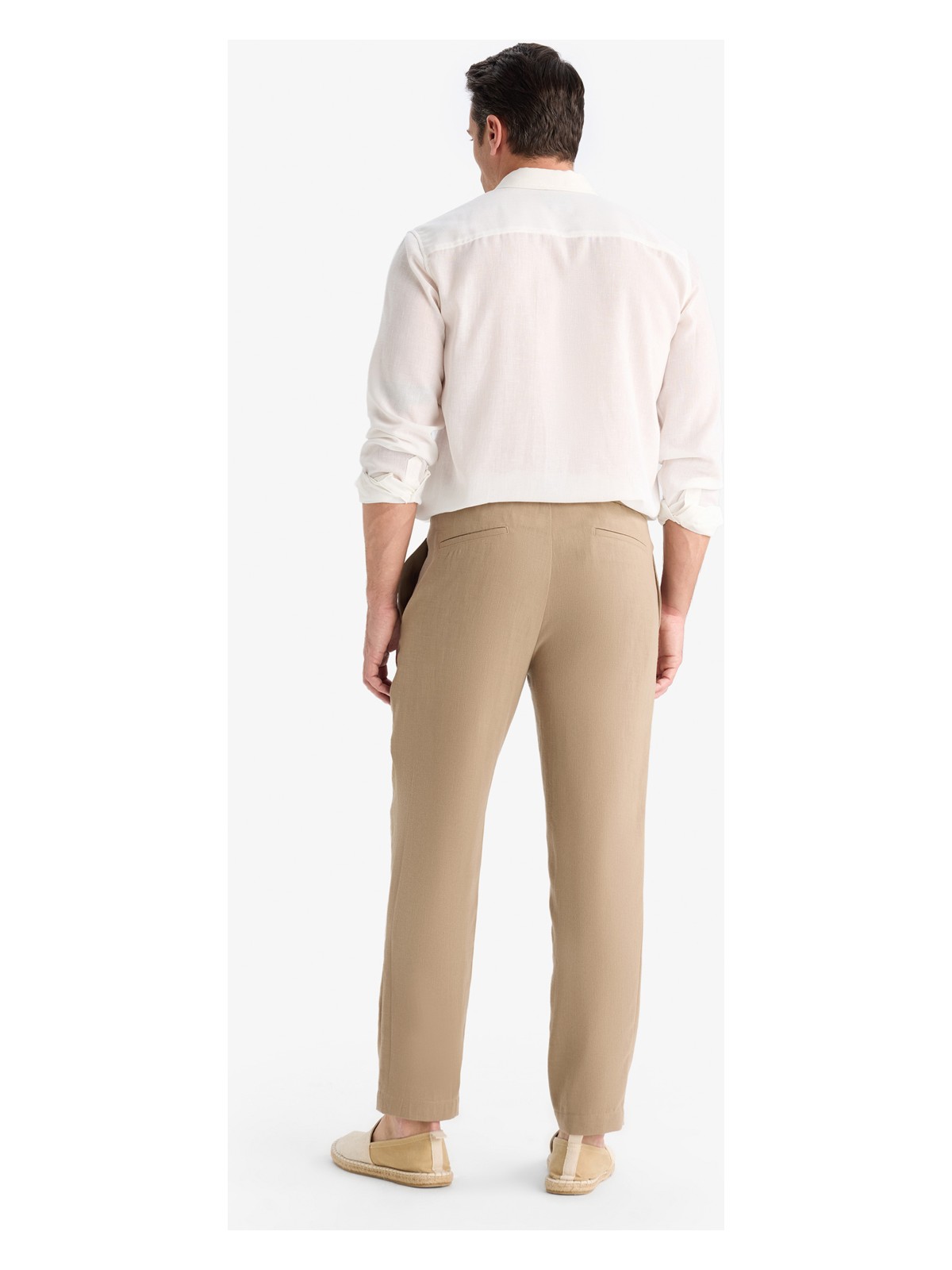 DeFacto Relax Fit Kısa Paça Keten Görünümlü Beli Bağcıklı Lastikli Cepli Pantolon E4790AX25AU - Görsel 6