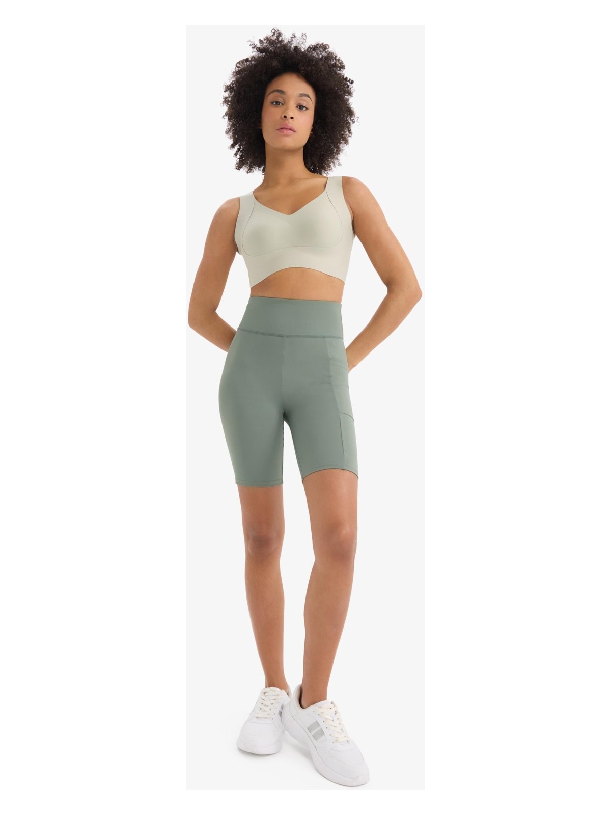 DeFacto Toparlayıcı Yüksek Bel Biker Sporcu Tayt E6323AX25SM - Görsel 4