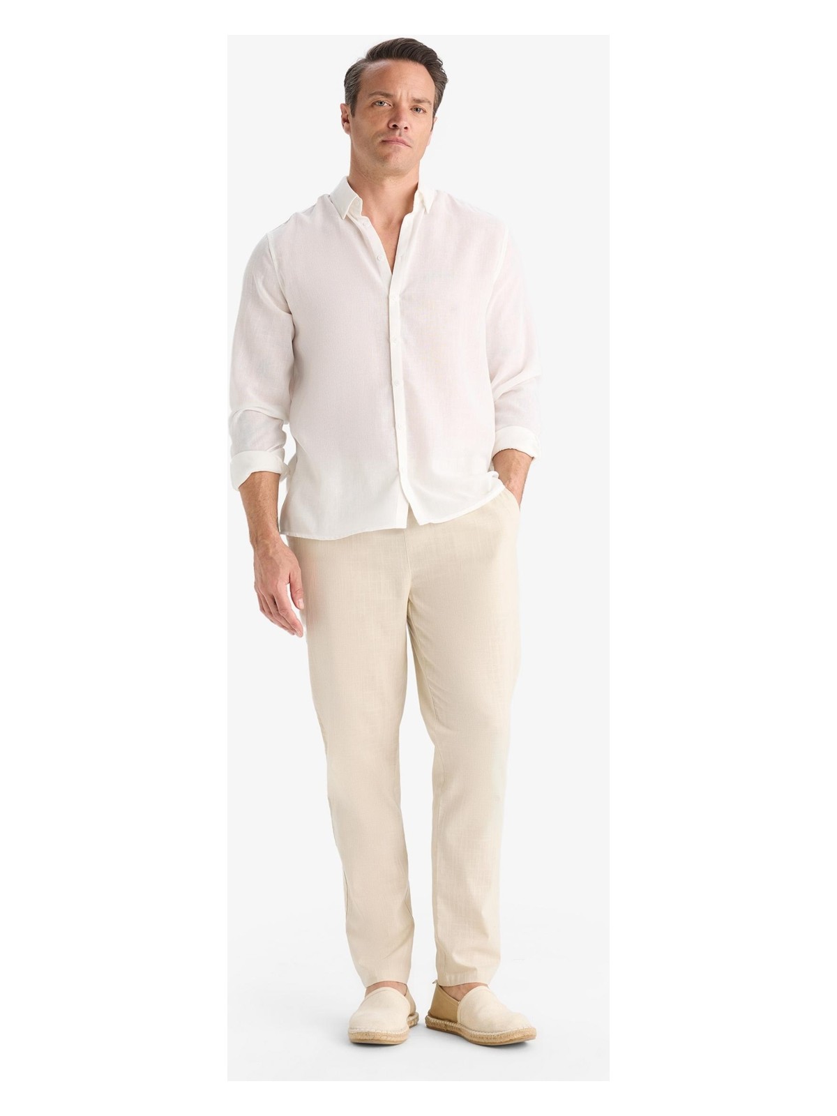 DeFacto %100 Pamuk Jogger Fit Beli Bağcıklı Lastikli Dar Paça Cepli Pantolon Z6475AZ25AU