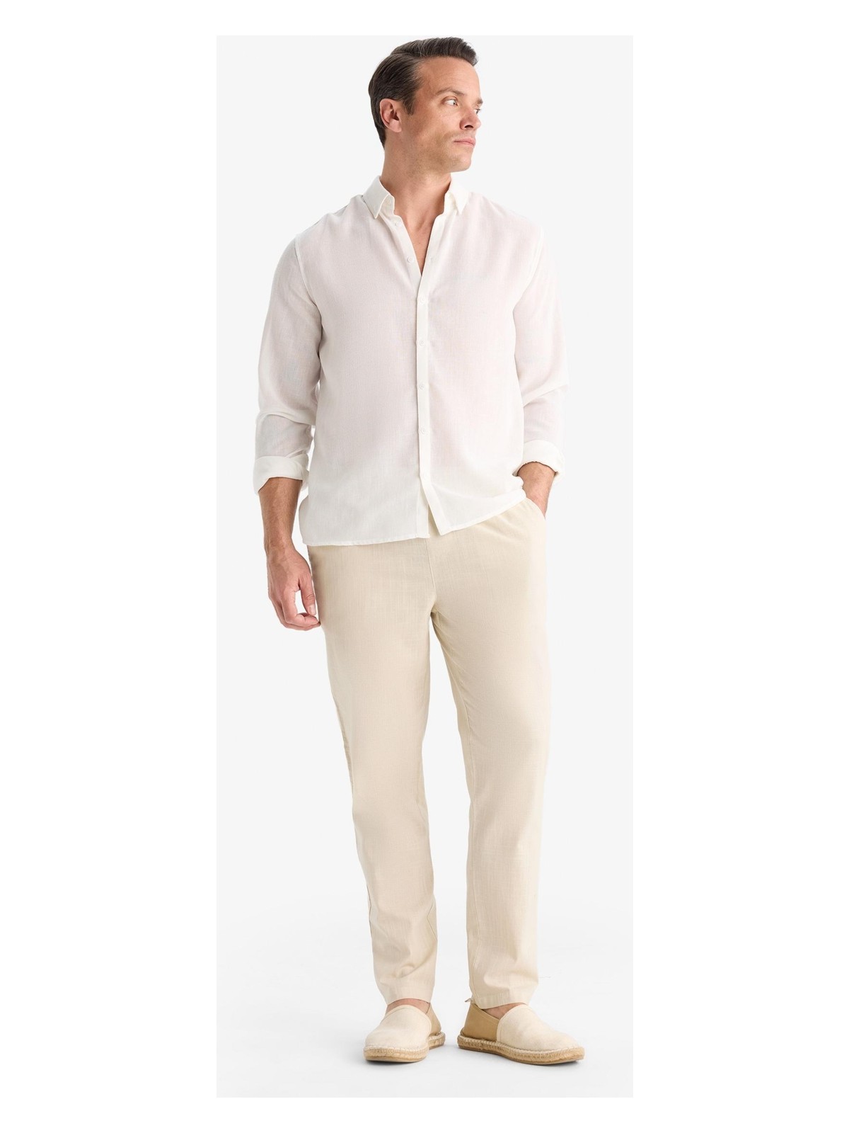 DeFacto %100 Pamuk Jogger Fit Beli Bağcıklı Lastikli Dar Paça Cepli Pantolon Z6475AZ25AU - Görsel 3
